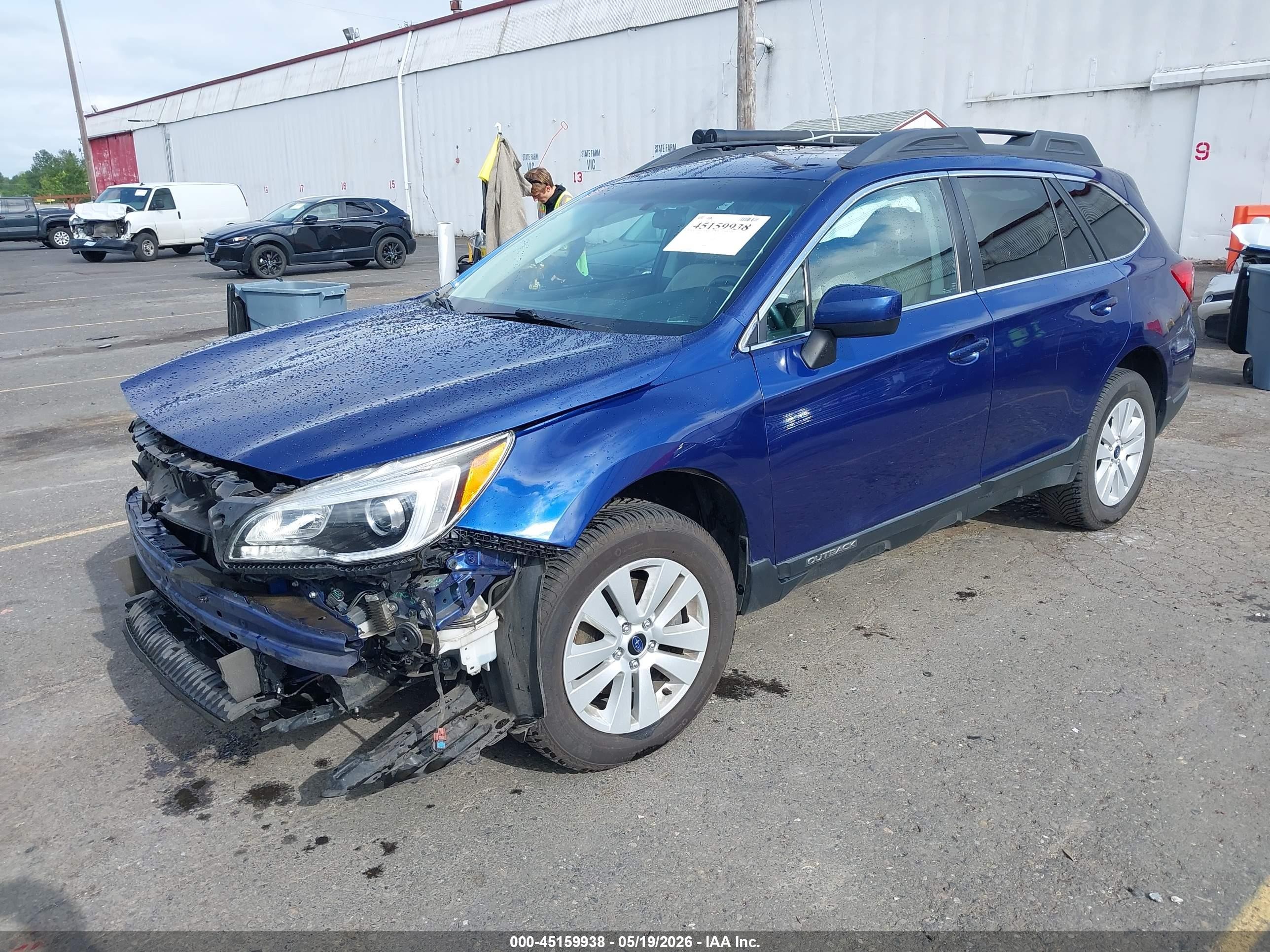 2017 Subaru Outback 2.5i Premium Синий vin: 4S4BSACCXH3436116