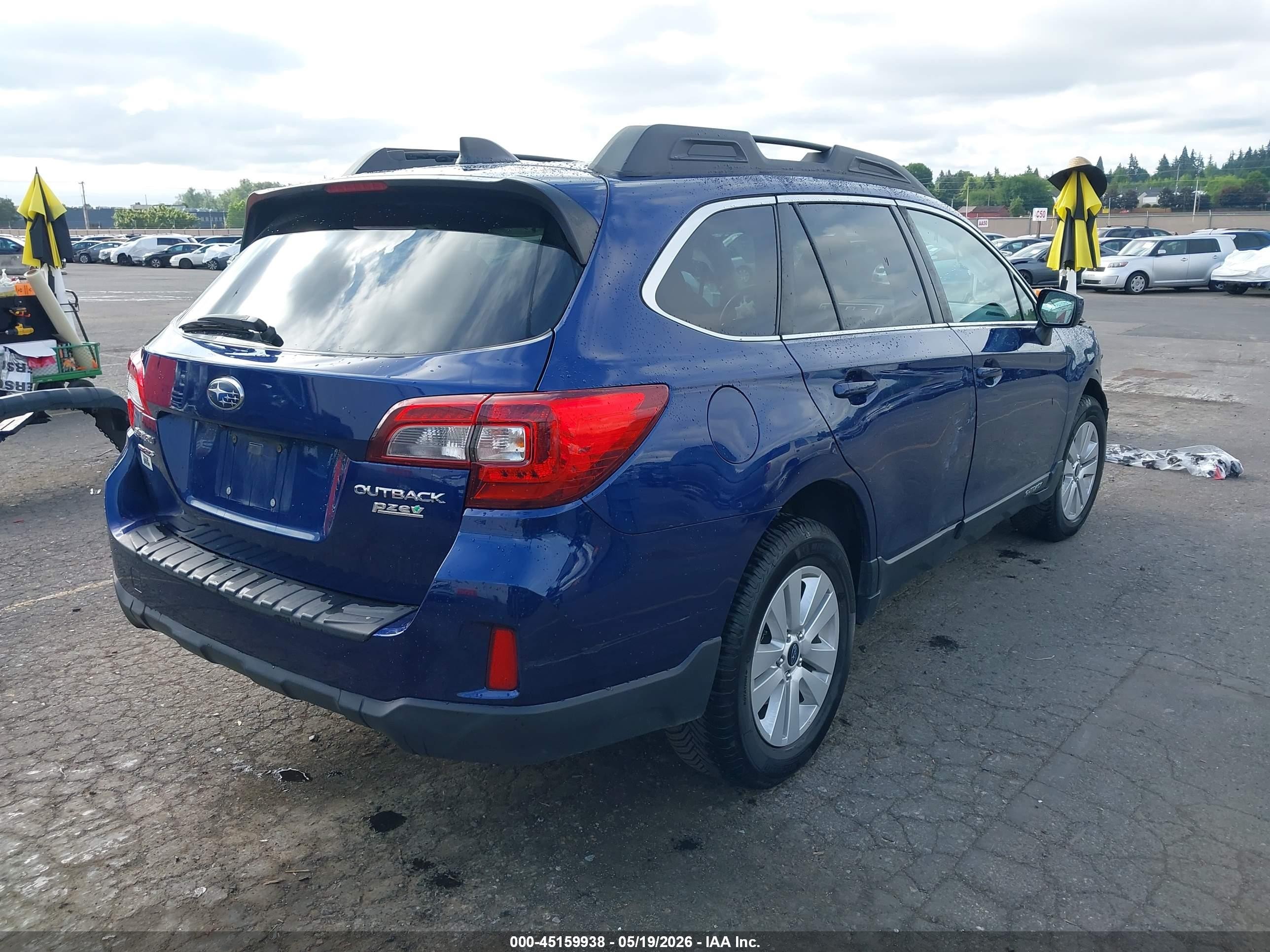 2017 Subaru Outback 2.5i Premium Синий vin: 4S4BSACCXH3436116