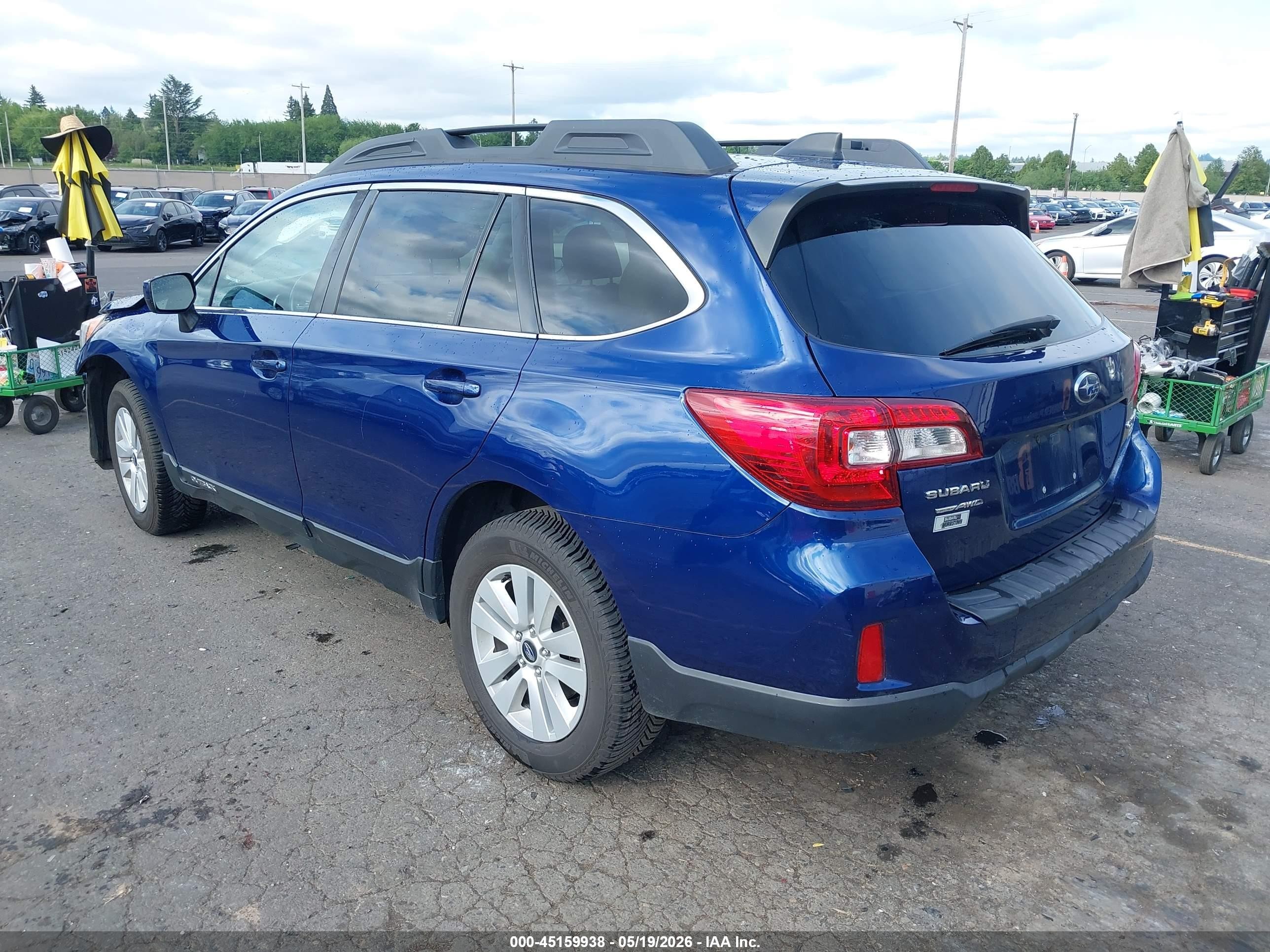 2017 Subaru Outback 2.5i Premium Синий vin: 4S4BSACCXH3436116