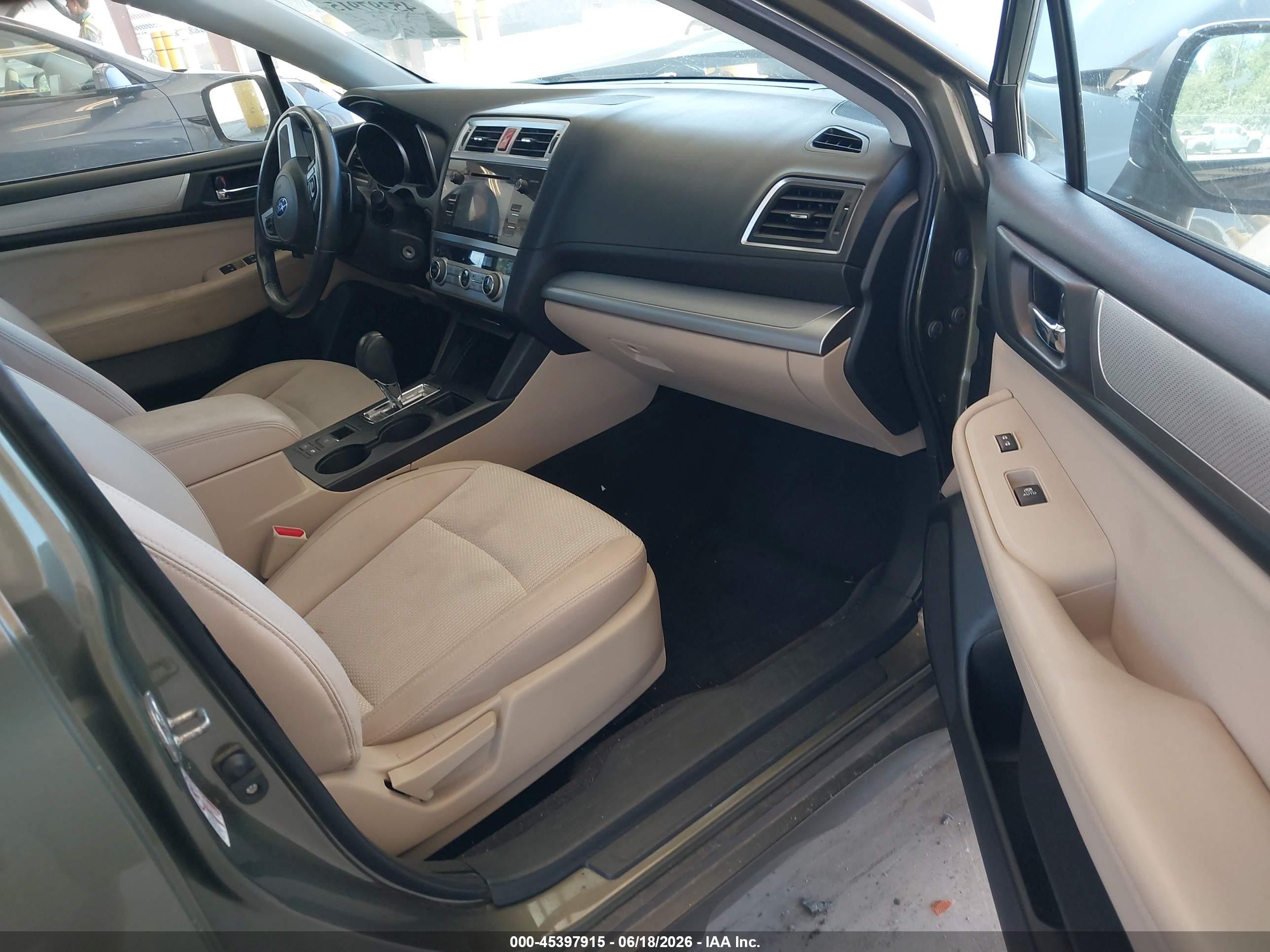 2015 Subaru Outback 2.5i Premium Green vin: 4S4BSADC1F3241307