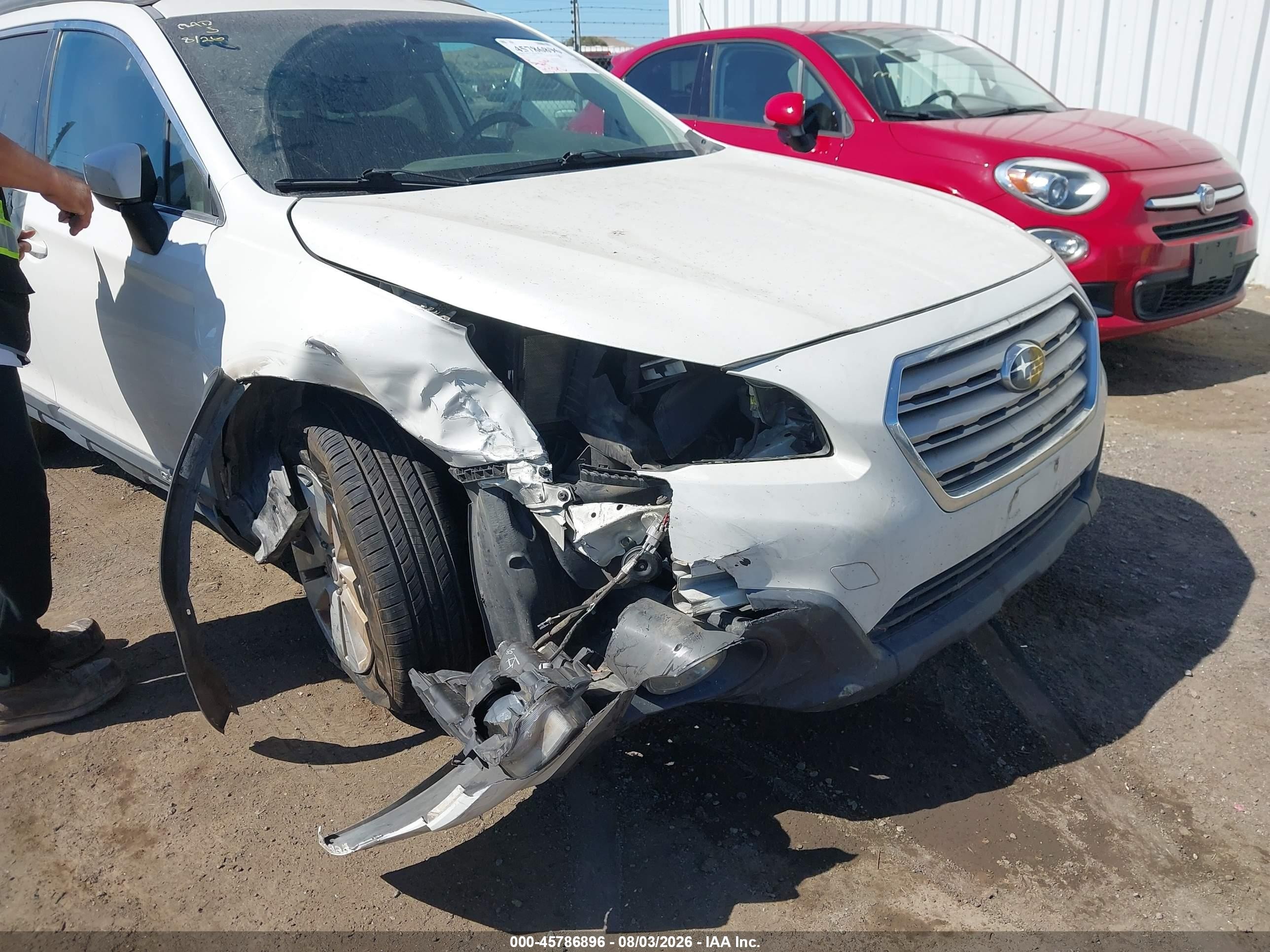 2015 Subaru Outback 2.5i Premium White vin: 4S4BSADC1F3262836
