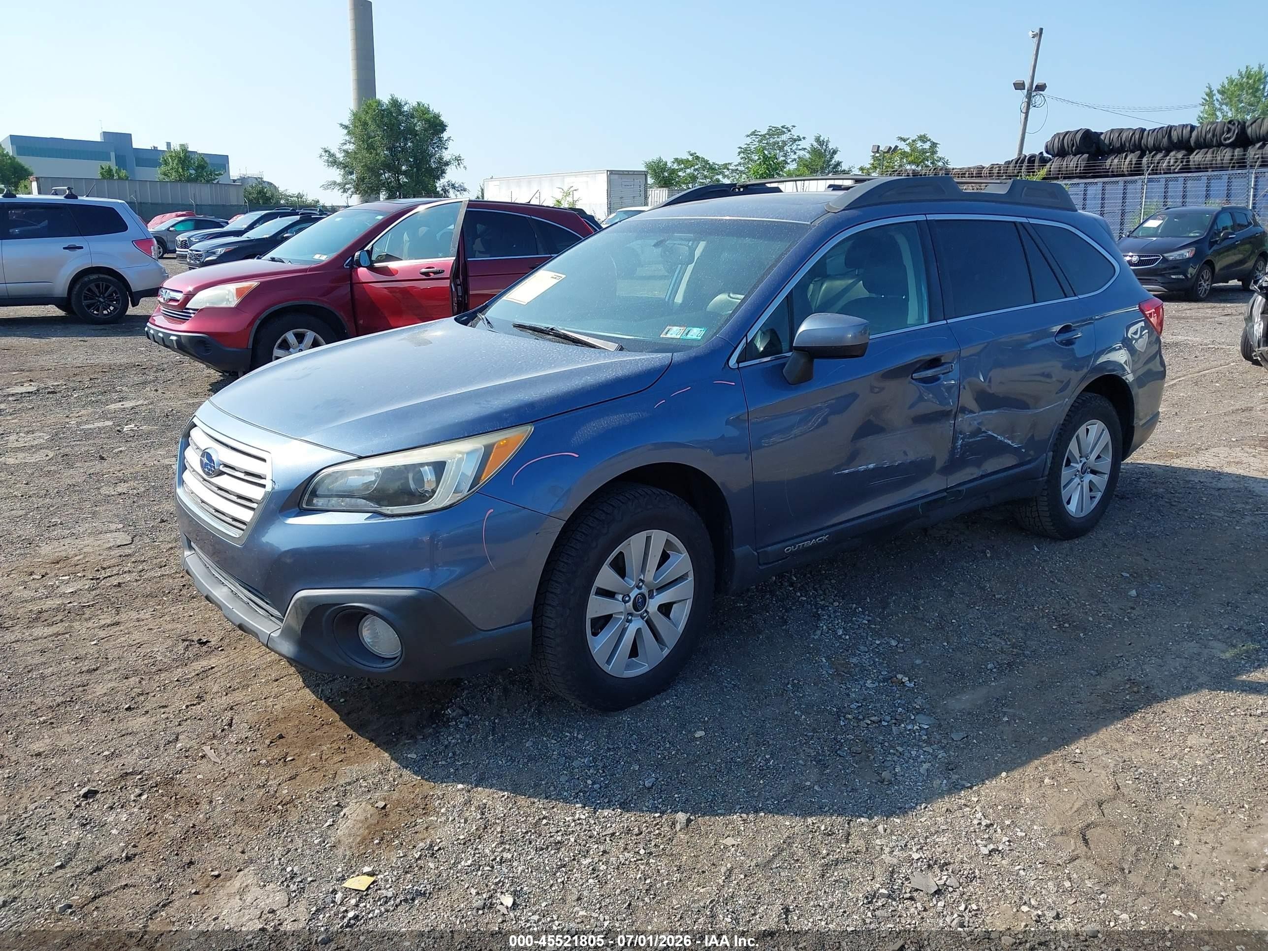 2015 Subaru Outback 2.5i Premium Blue vin: 4S4BSADC6F3272536