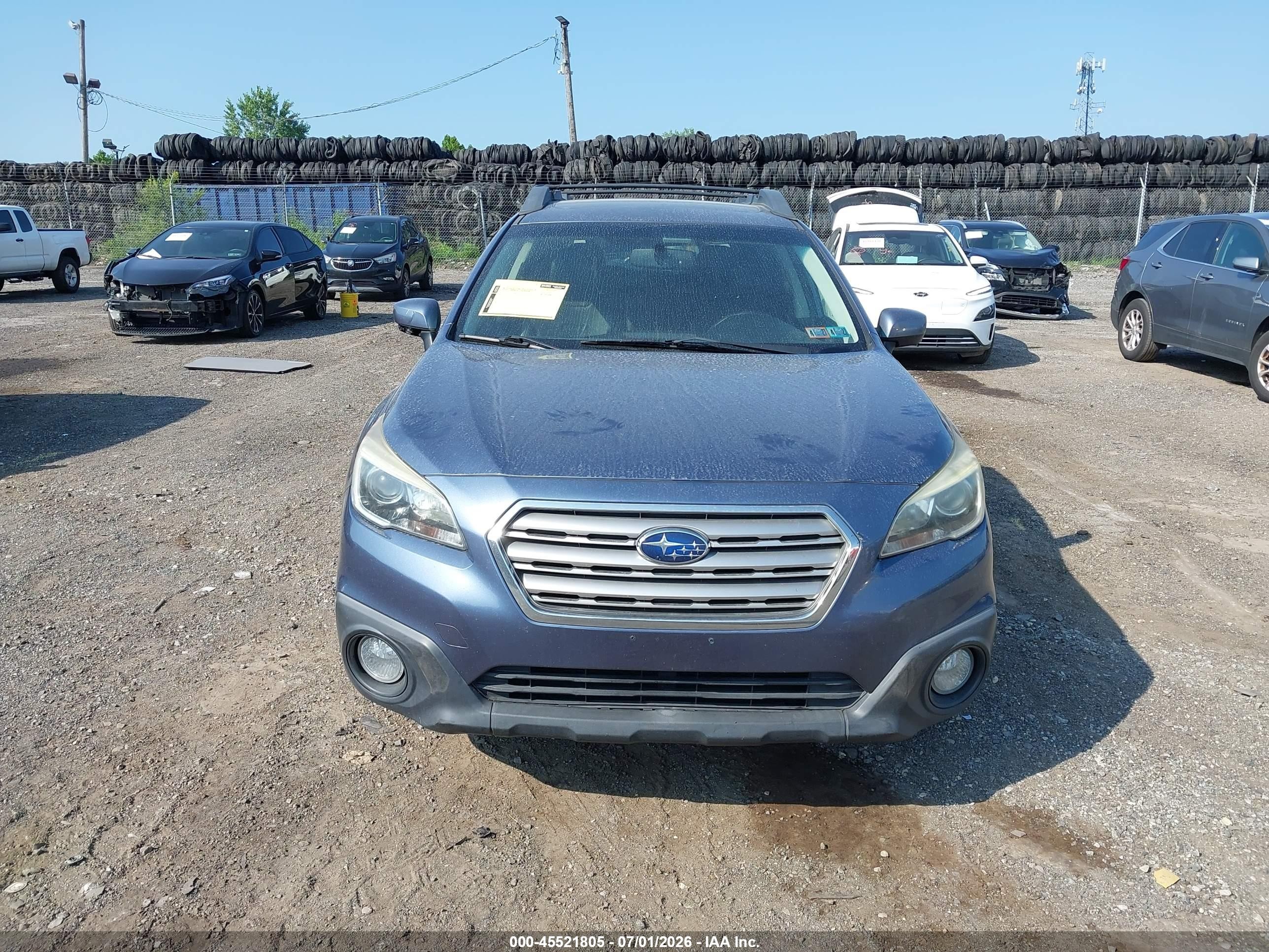 2015 Subaru Outback 2.5i Premium Blue vin: 4S4BSADC6F3272536
