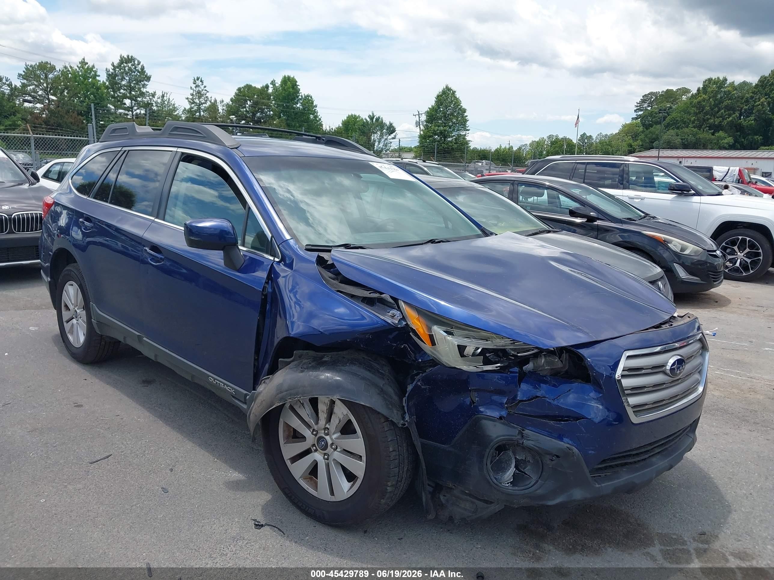 2015 Subaru Outback 2.5i Premium Blue vin: 4S4BSADC7F3228769