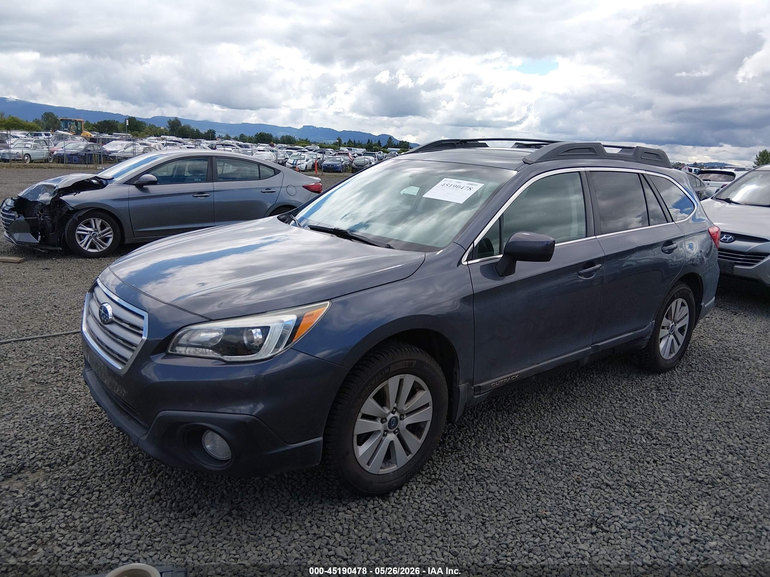 2015 Subaru Outback 2.5i Premium Blue vin: 4S4BSADCXF3258039