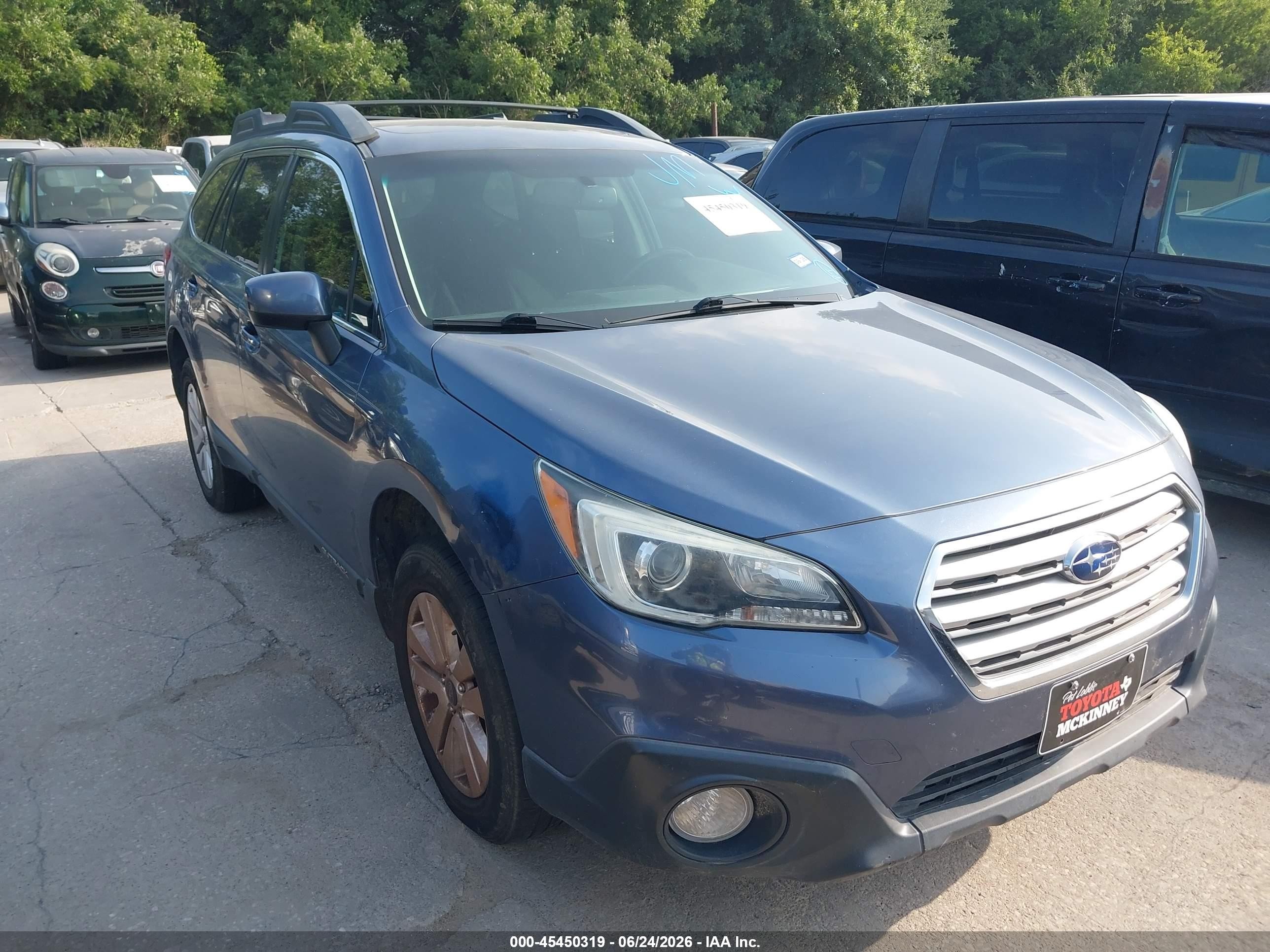 2015 Subaru Outback 2.5i Premium Blue vin: 4S4BSAEC3F3224619