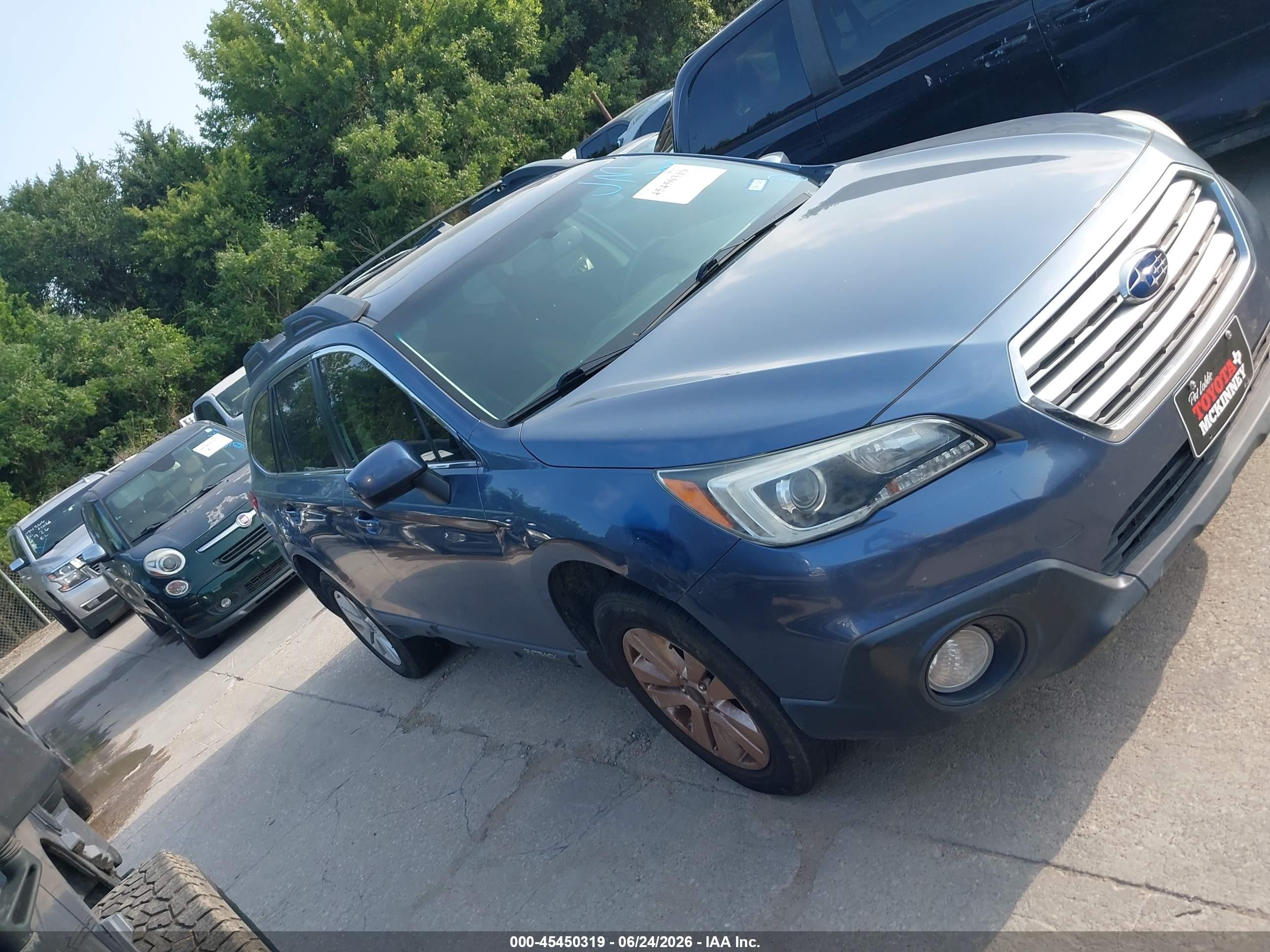 2015 Subaru Outback 2.5i Premium Blue vin: 4S4BSAEC3F3224619