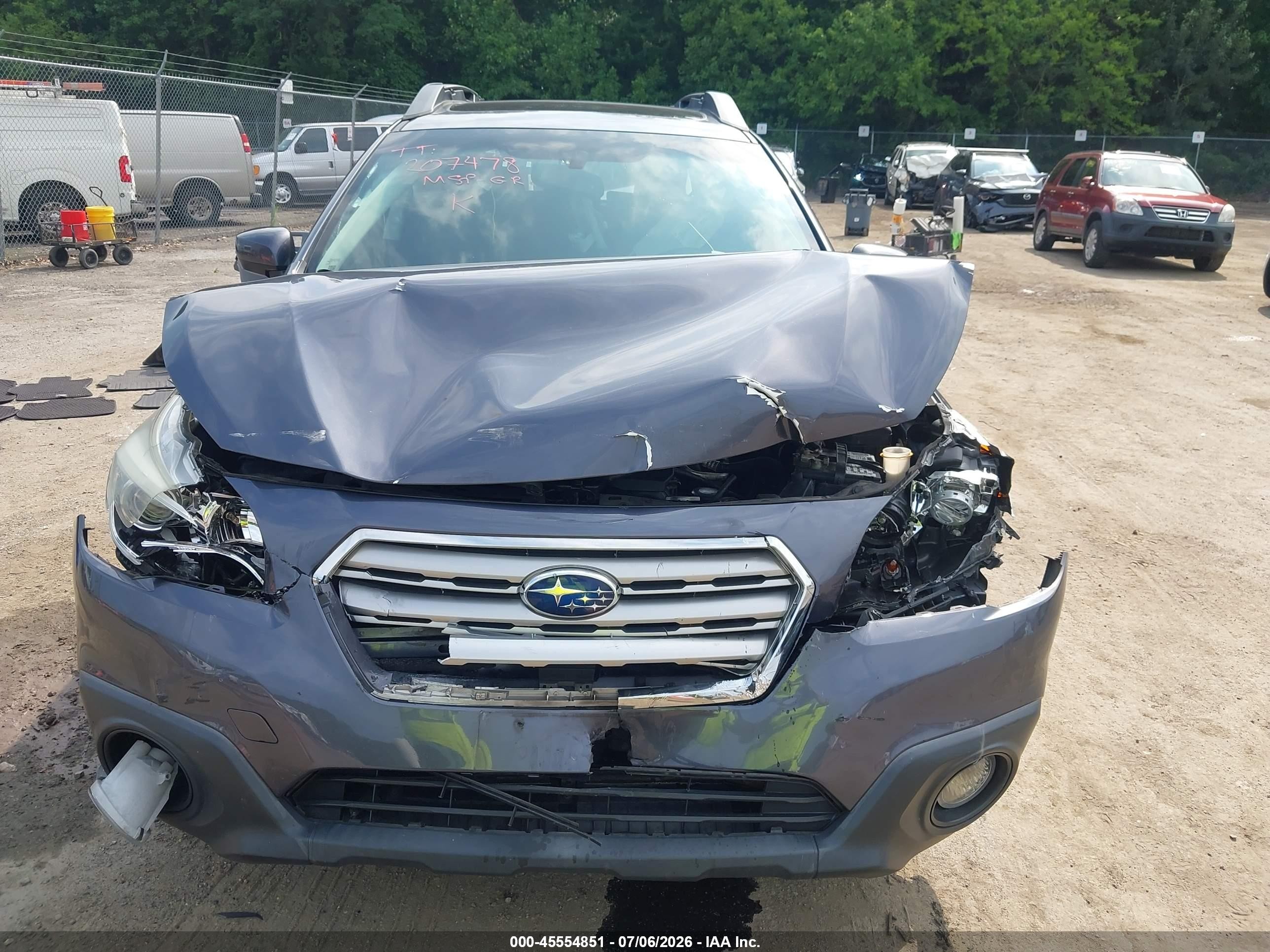 2015 Subaru Outback 2.5i Premium Gray vin: 4S4BSAEC8F3322562