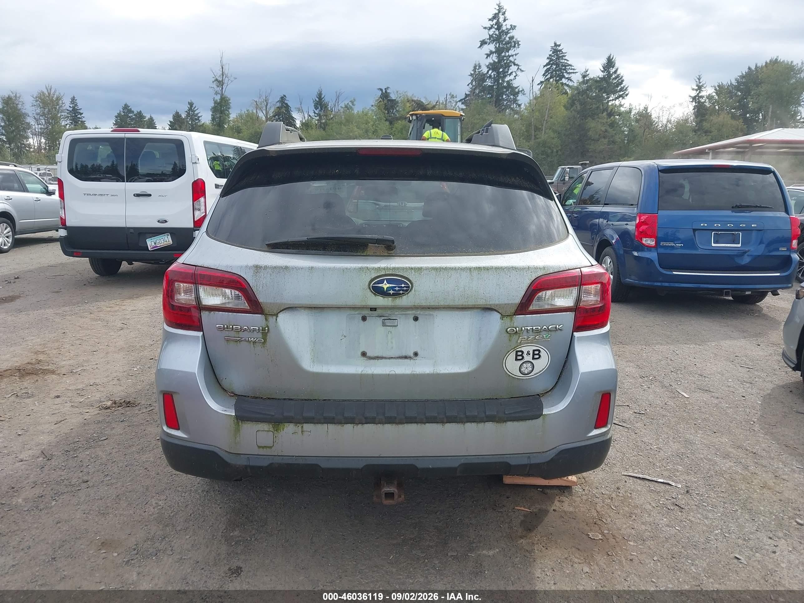 2015 Subaru Outback 2.5i Premium Серебряный vin: 4S4BSAFC0F3226889