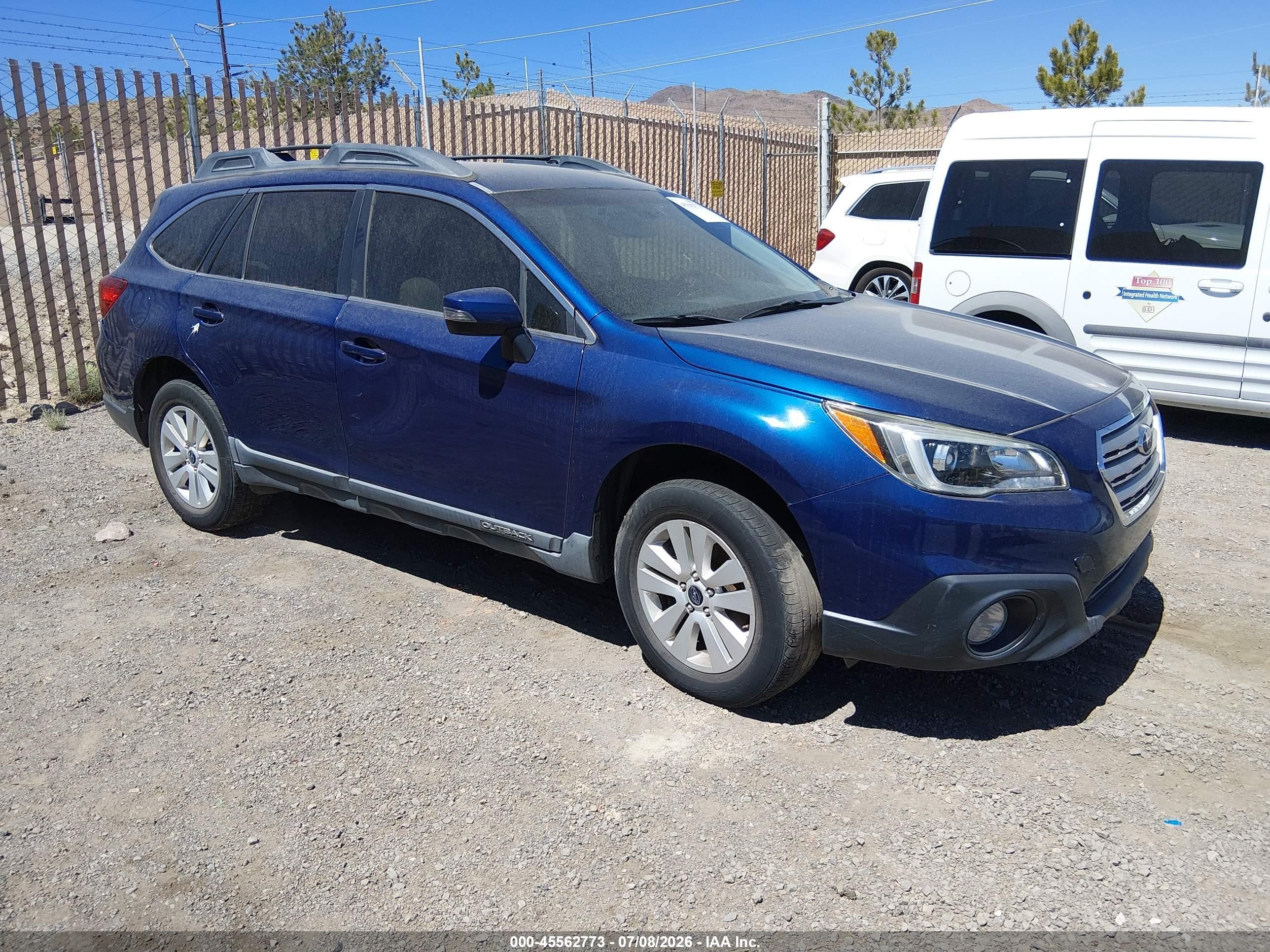 2015 Subaru Outback 2.5i Premium Blue vin: 4S4BSAFC6F3293836