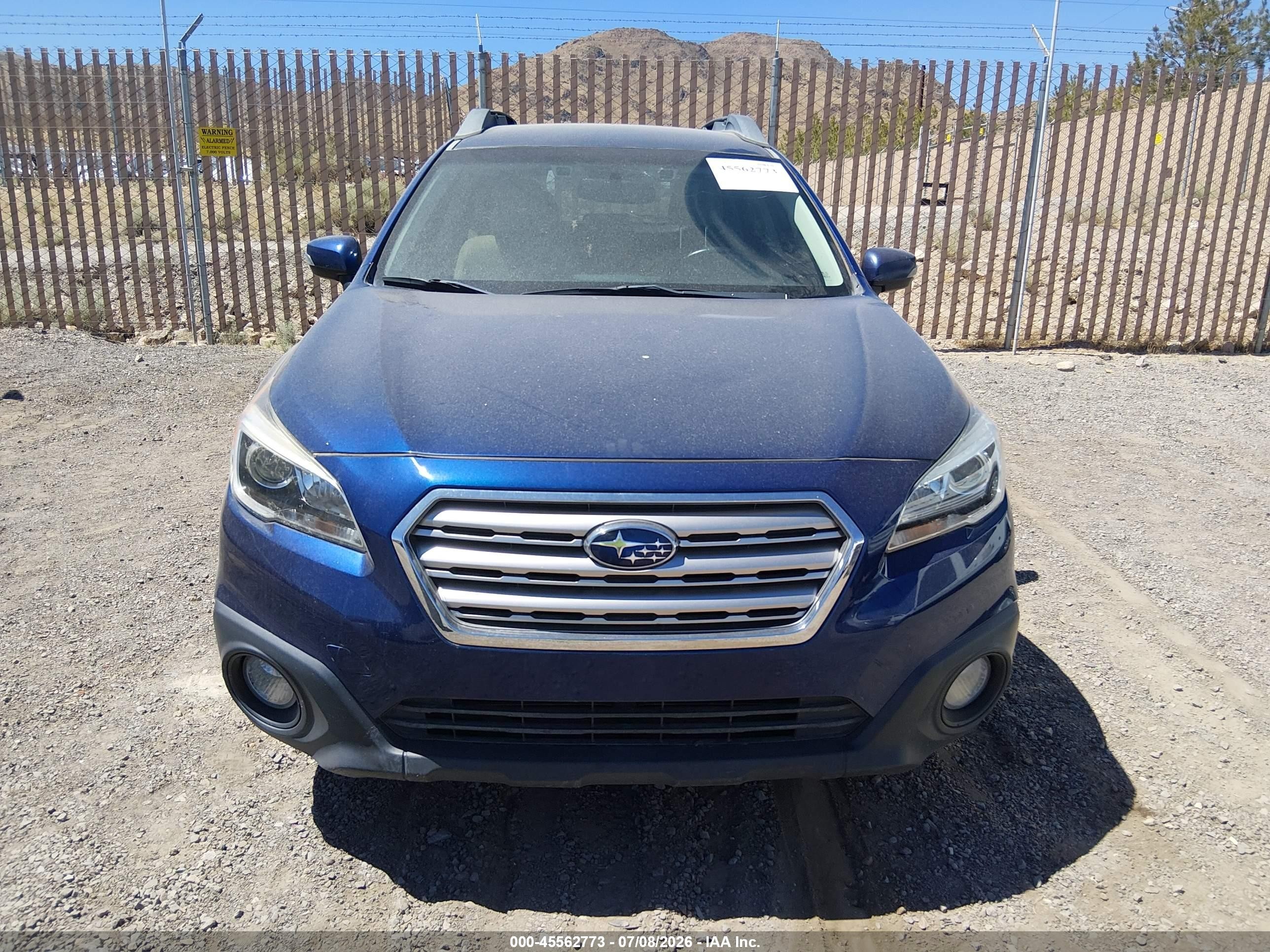 2015 Subaru Outback 2.5i Premium Синий vin: 4S4BSAFC6F3293836