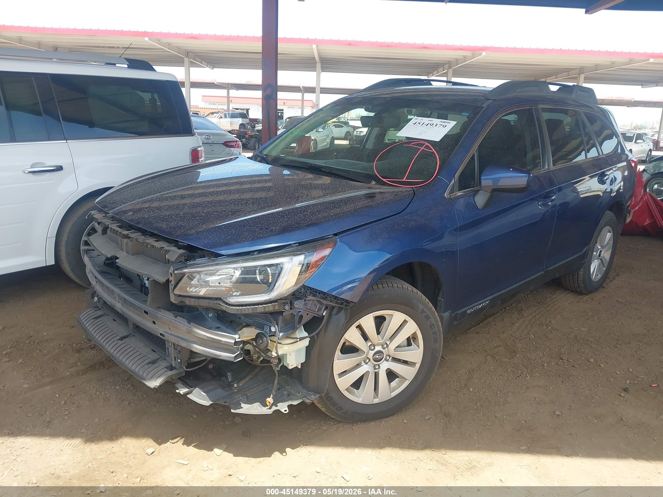 2019 Subaru Outback 2.5i Premium Blue vin: 4S4BSAFC9K3248383