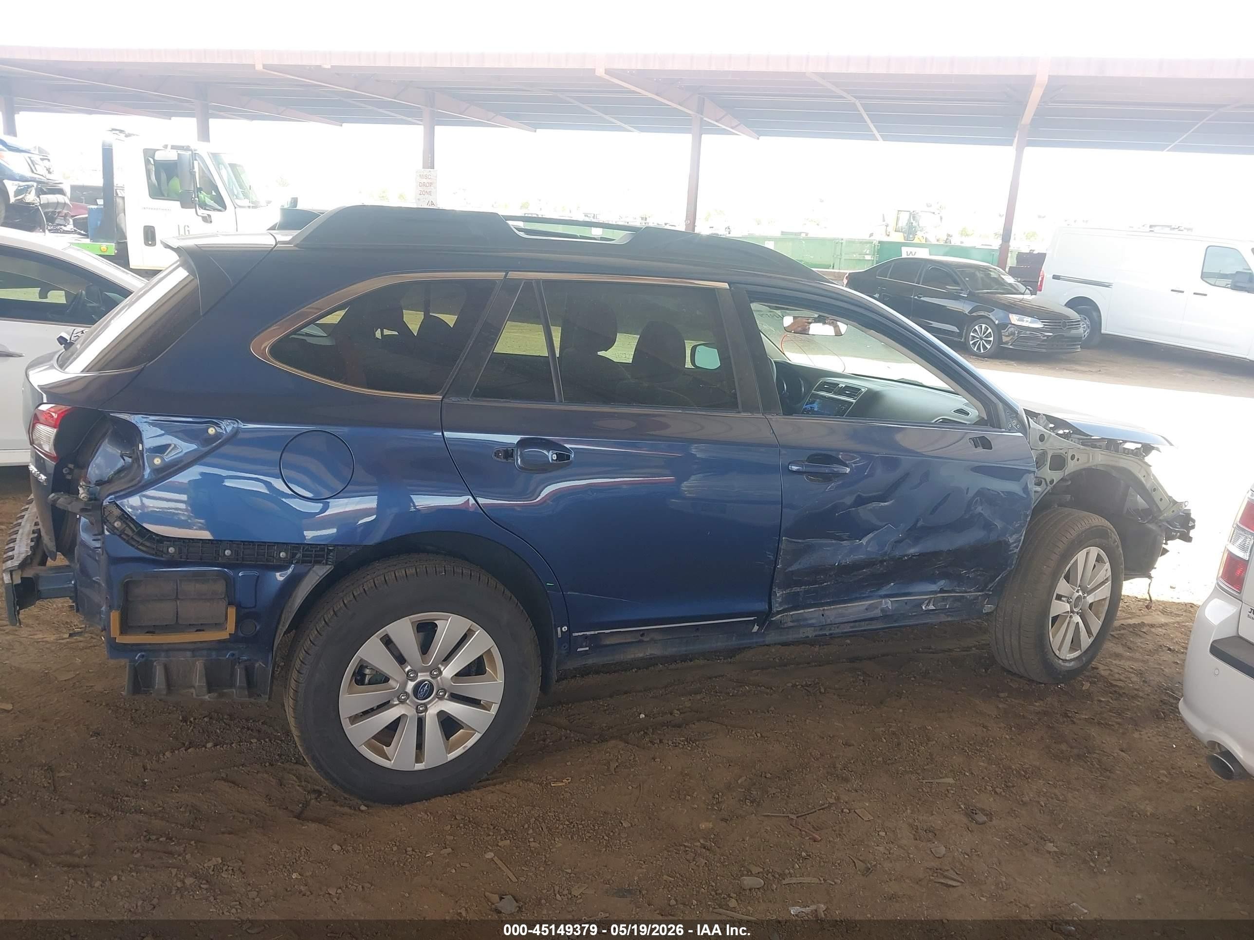 2019 Subaru Outback 2.5i Premium Blue vin: 4S4BSAFC9K3248383