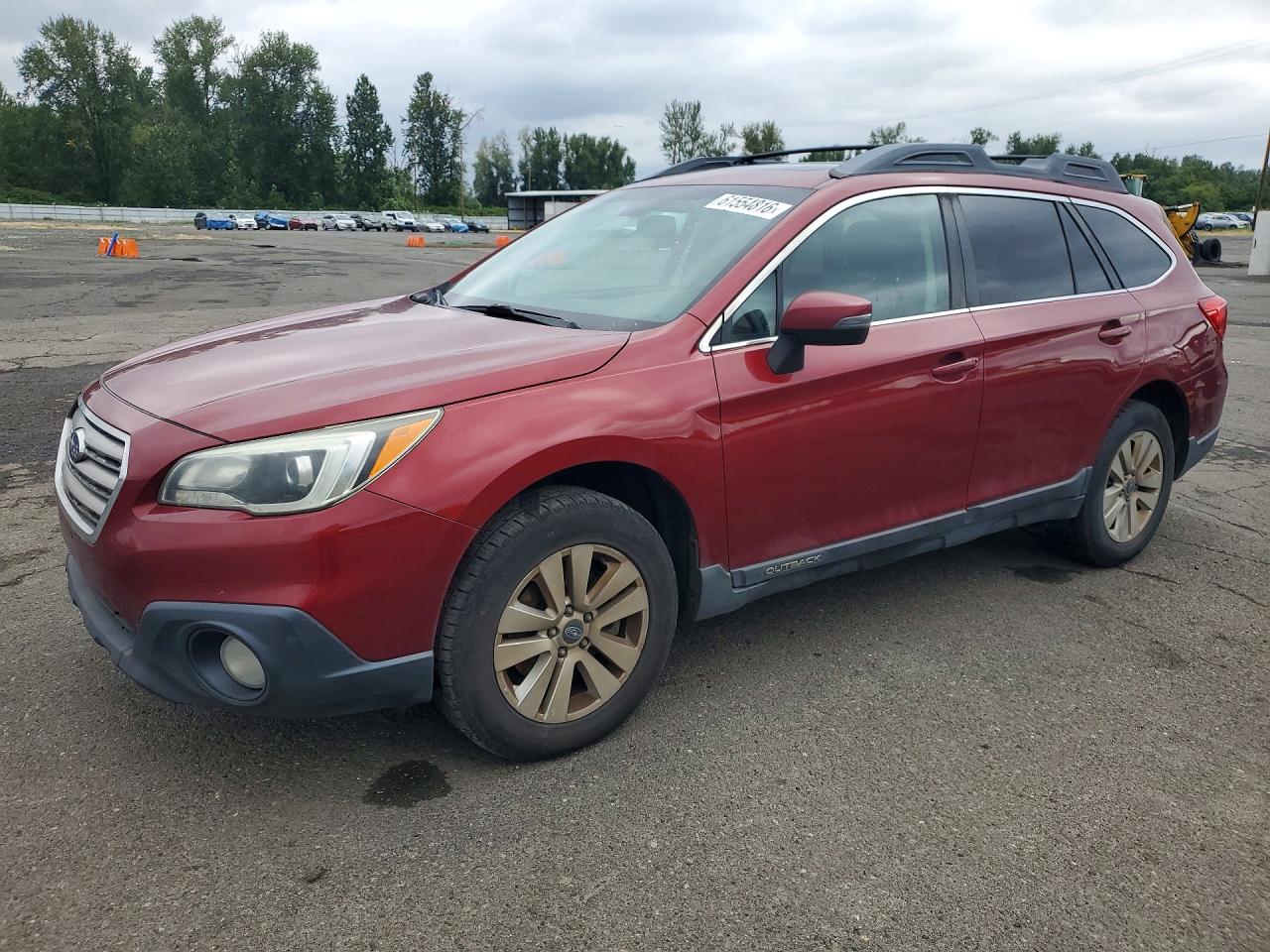 2015 Subaru Outback 2.5i Premium Red vin: 4S4BSAHC1F3296821