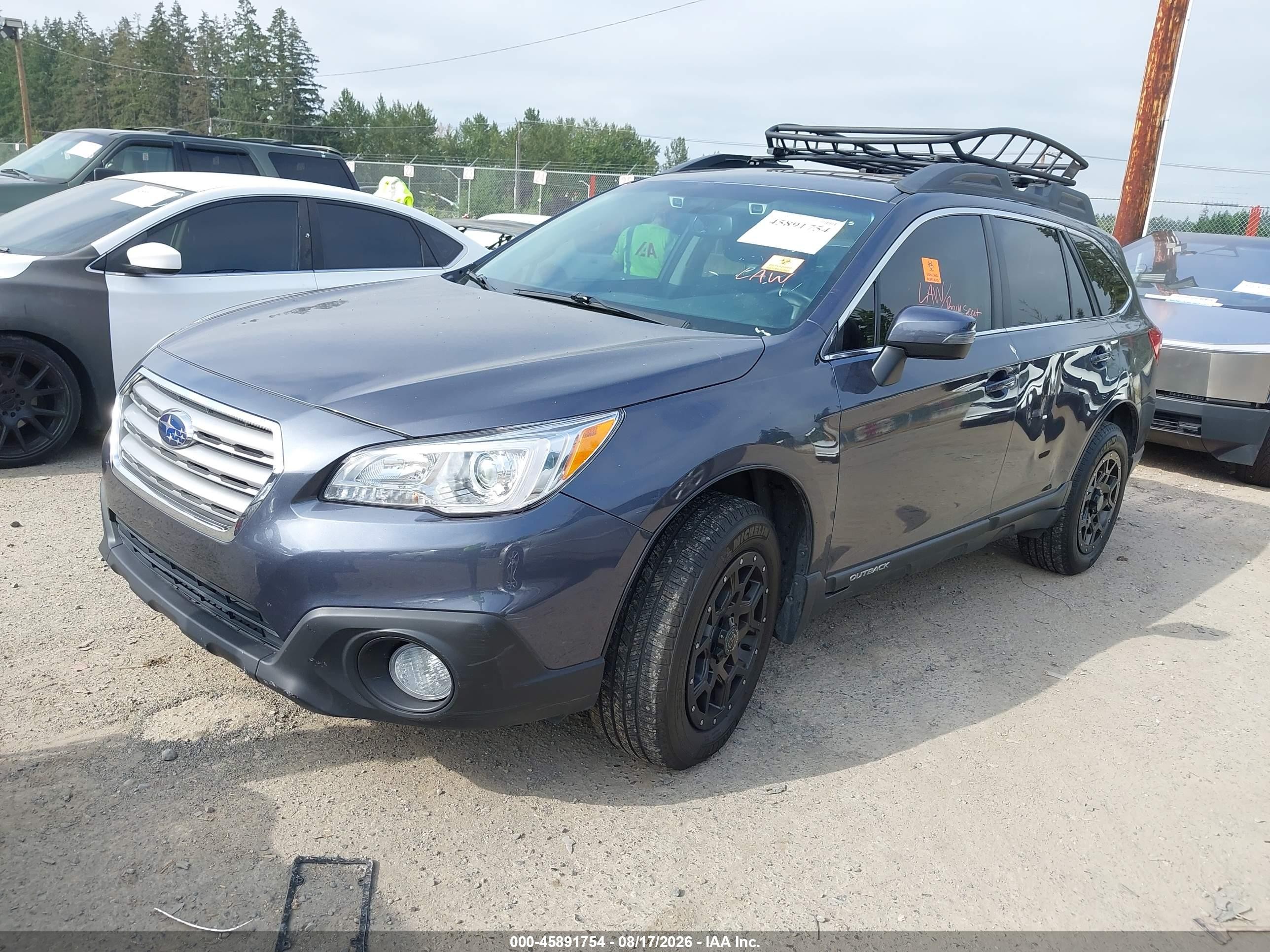 2015 Subaru Outback 2.5i Premium Blue vin: 4S4BSAHC6F3320675