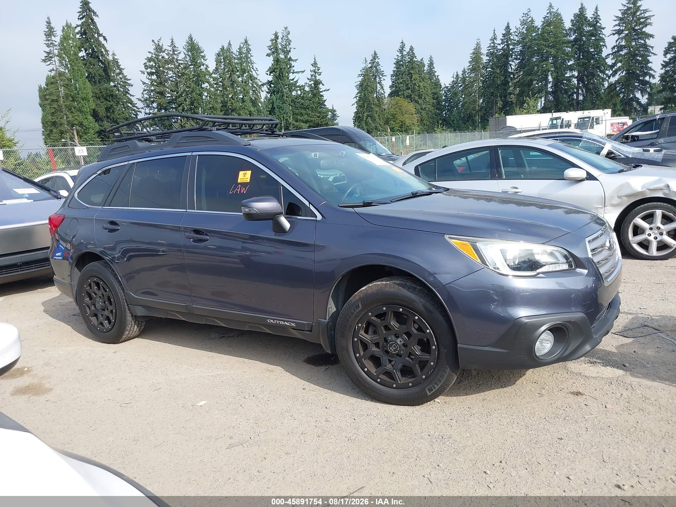 2015 Subaru Outback 2.5i Premium Blue vin: 4S4BSAHC6F3320675