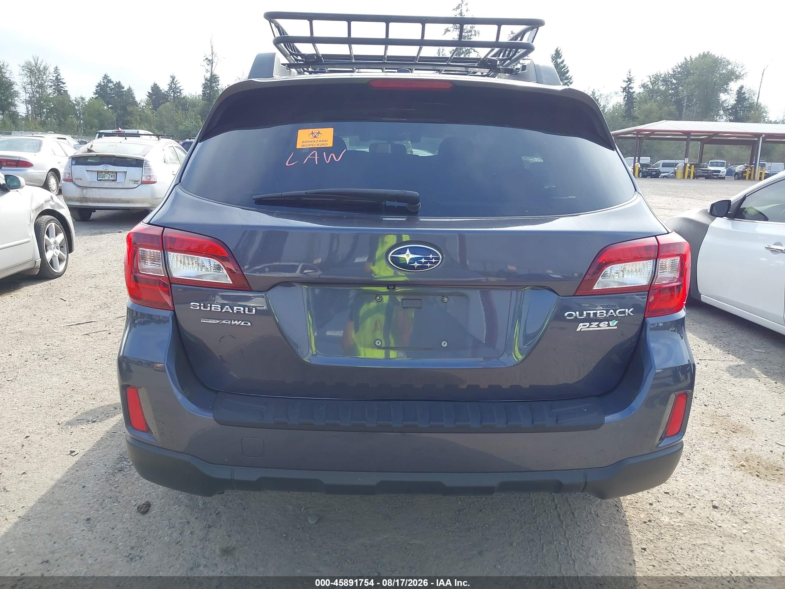 2015 Subaru Outback 2.5i Premium Blue vin: 4S4BSAHC6F3320675