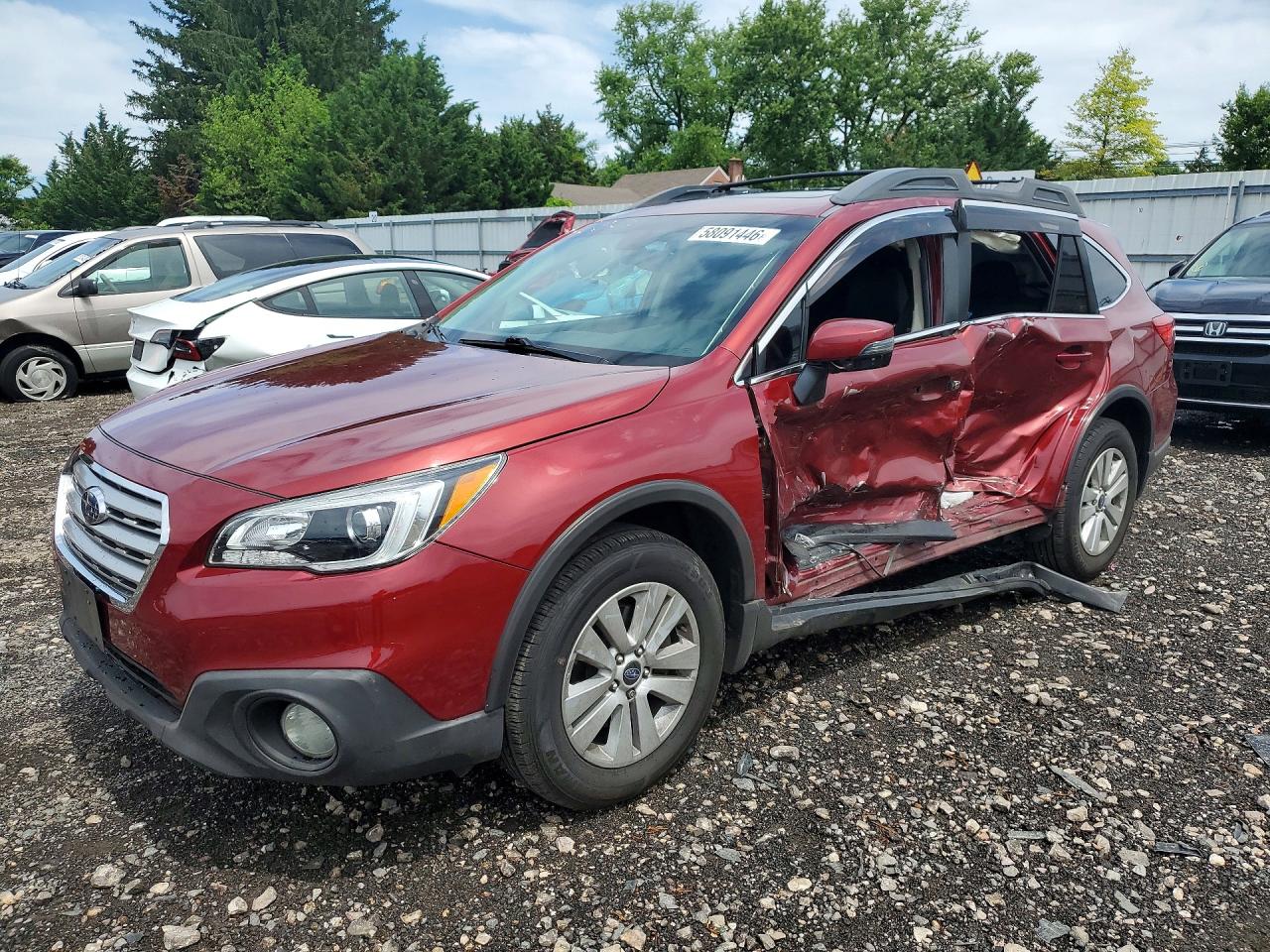 2017 Subaru Outback 2.5i Premium Burgundy vin: 4S4BSAHC7H3255273