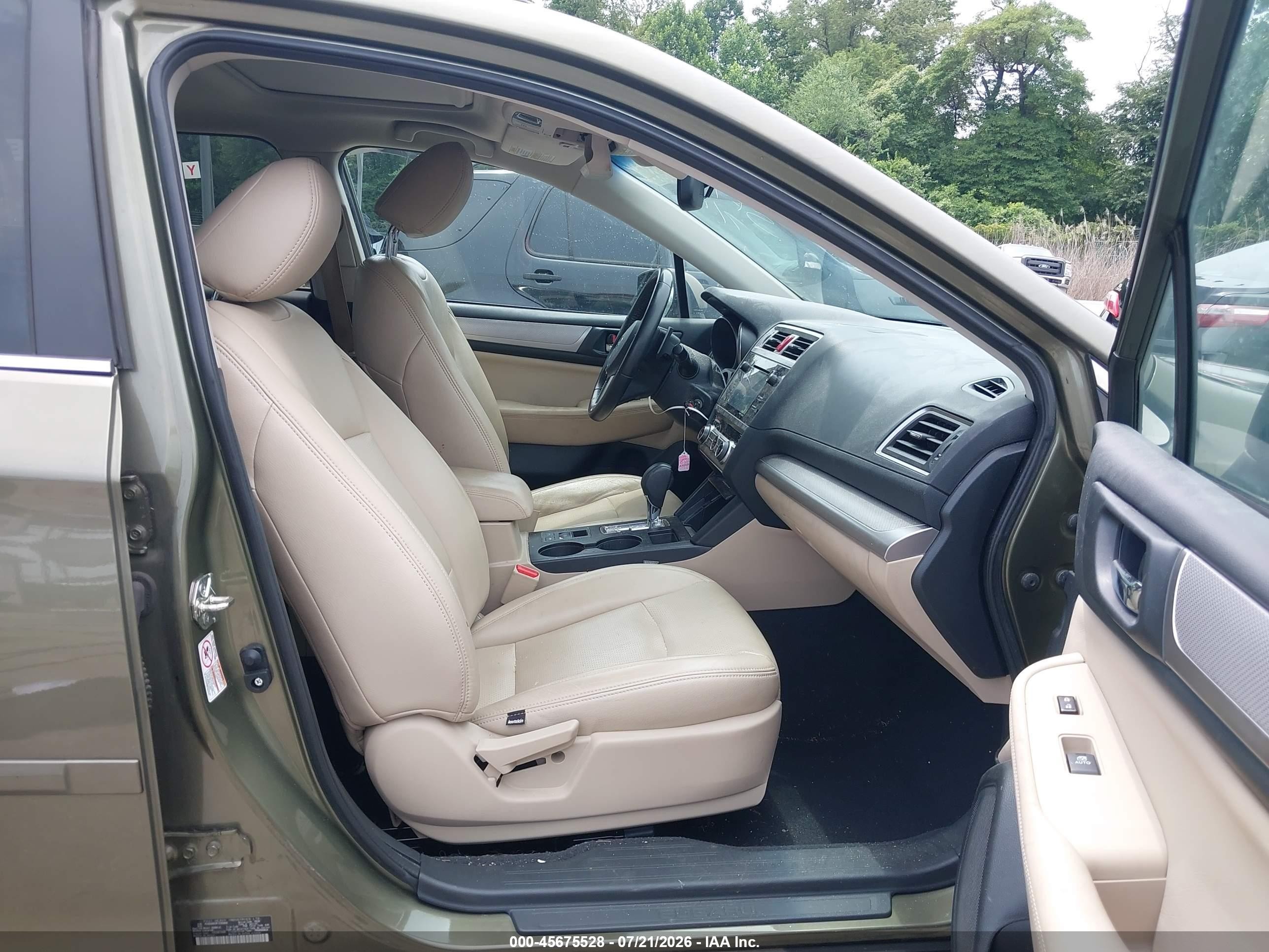 2015 Subaru Outback 2.5i Premium Green vin: 4S4BSAHC9F3288868
