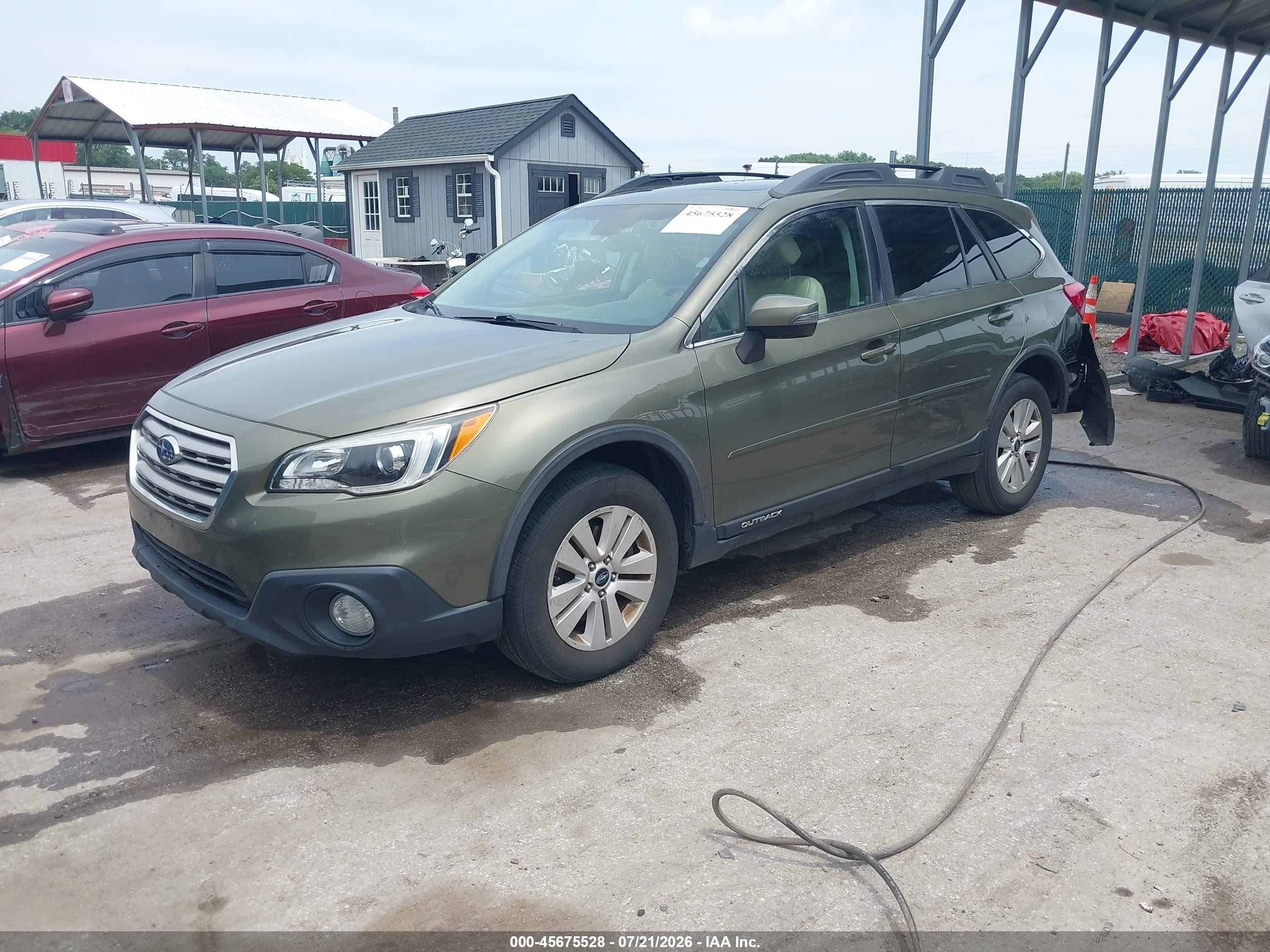 2015 Subaru Outback 2.5i Premium Green vin: 4S4BSAHC9F3288868