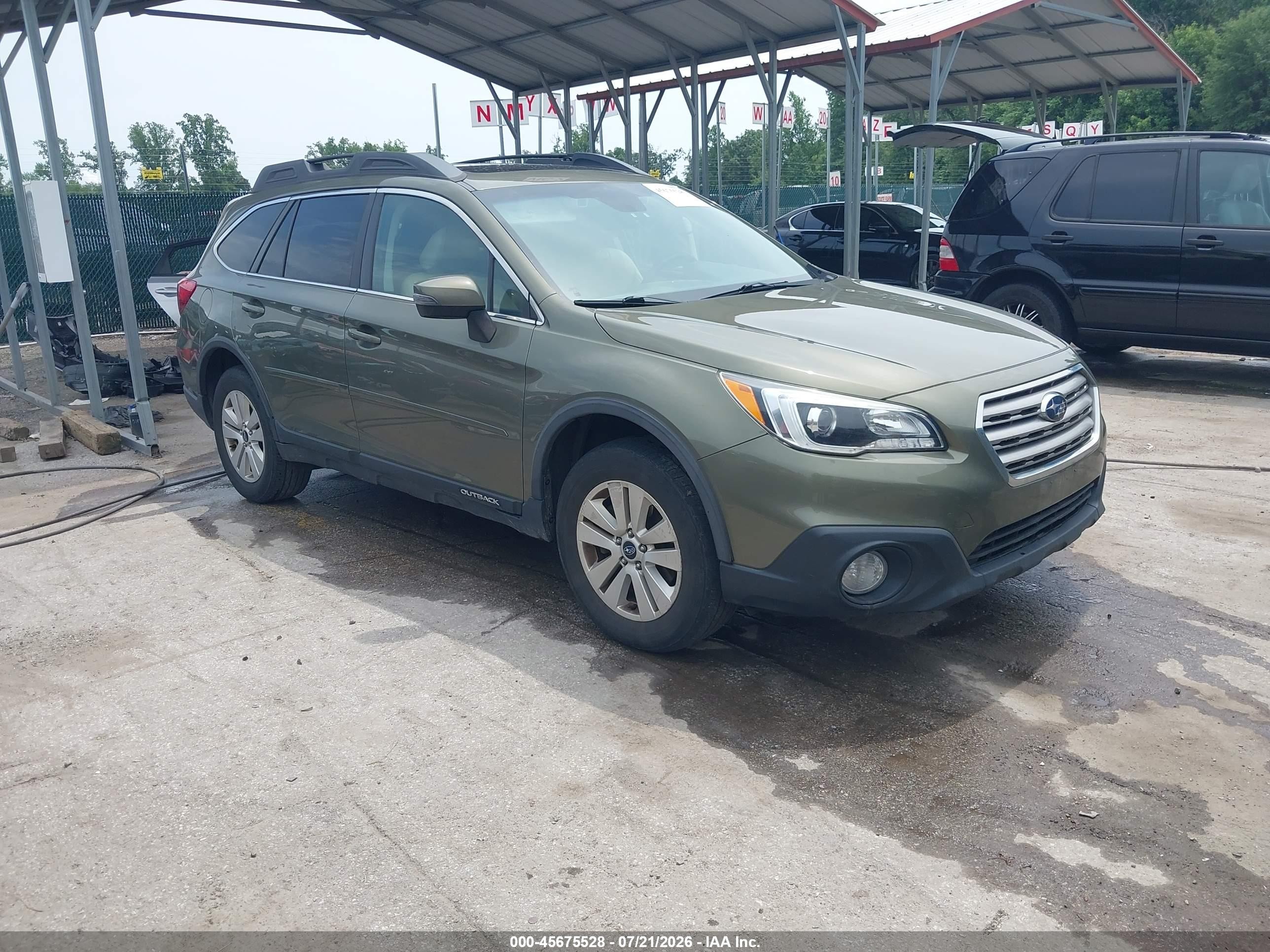 2015 Subaru Outback 2.5i Premium Green vin: 4S4BSAHC9F3288868