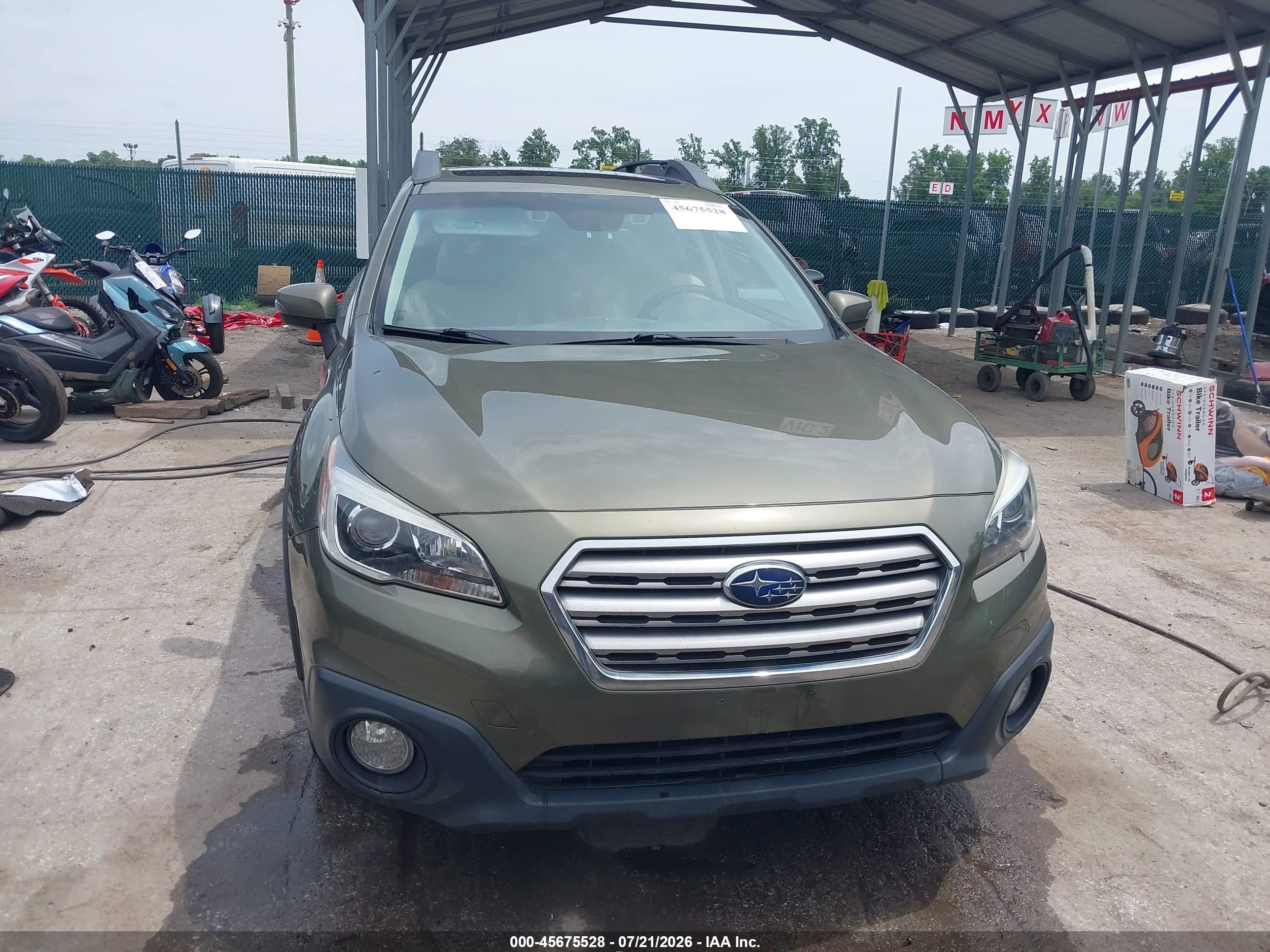 2015 Subaru Outback 2.5i Premium Green vin: 4S4BSAHC9F3288868