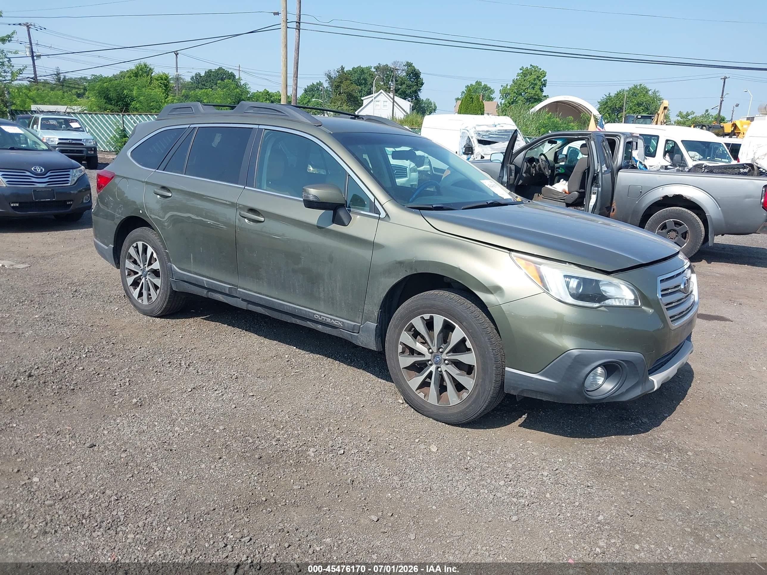 2015 Subaru Outback 2.5i Limited Green vin: 4S4BSAJC0F3225250