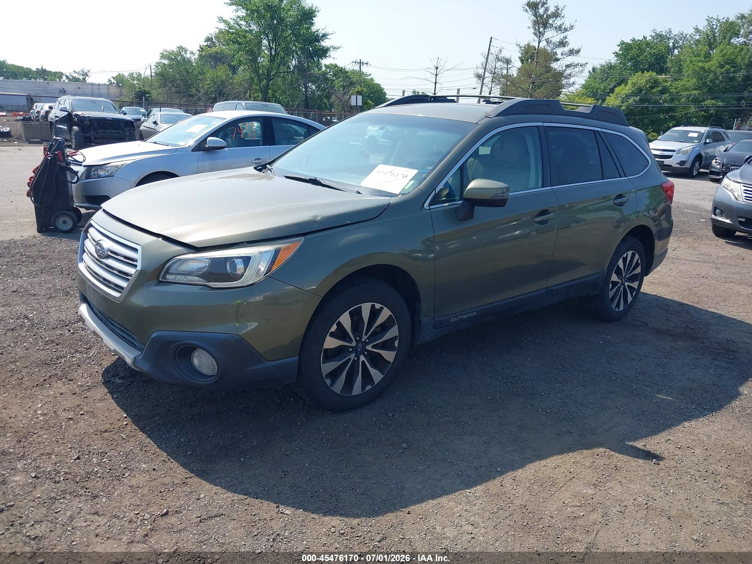 2015 Subaru Outback 2.5i Limited Green vin: 4S4BSAJC0F3225250