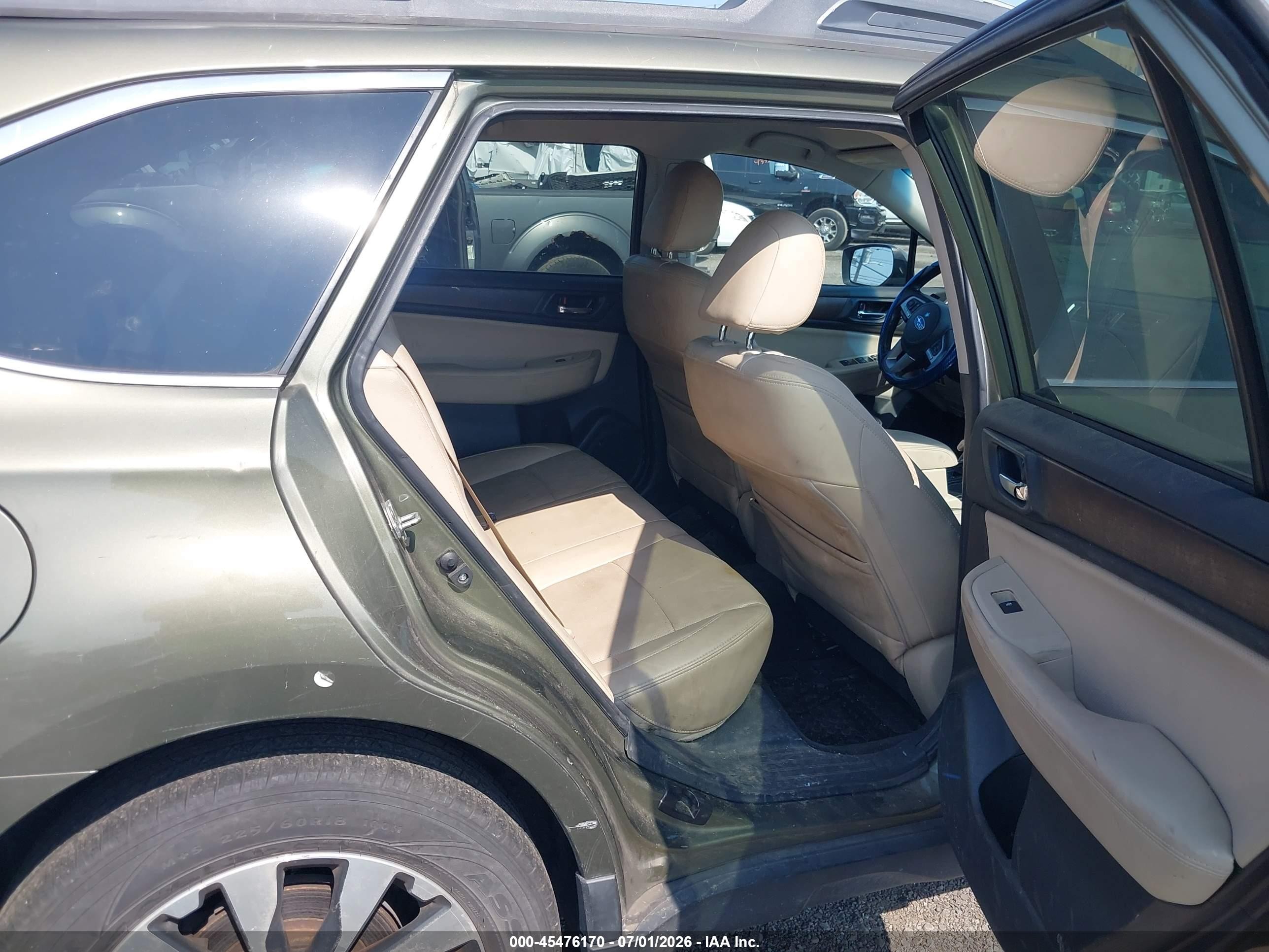 2015 Subaru Outback 2.5i Limited Green vin: 4S4BSAJC0F3225250