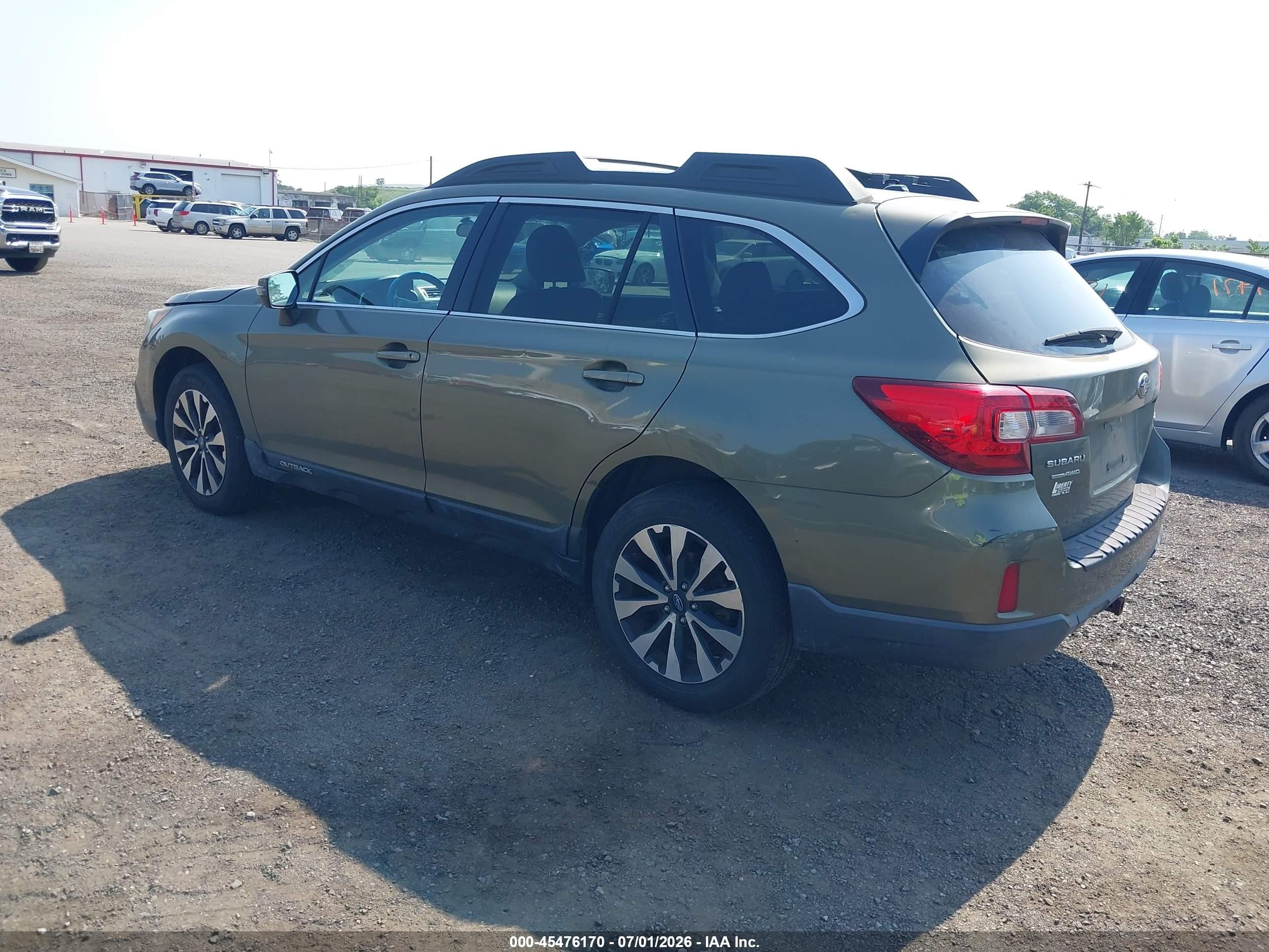 2015 Subaru Outback 2.5i Limited Green vin: 4S4BSAJC0F3225250