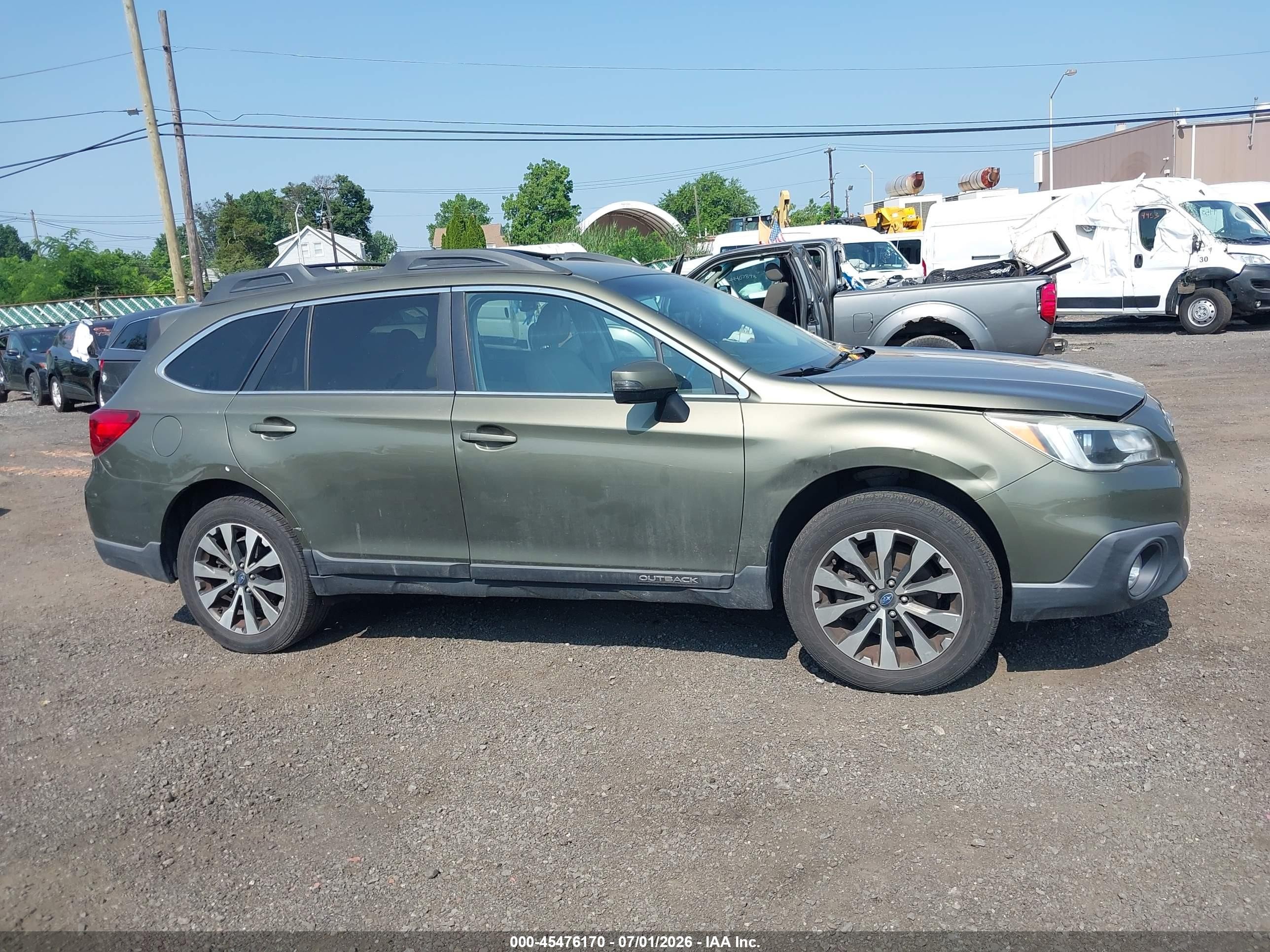 2015 Subaru Outback 2.5i Limited Green vin: 4S4BSAJC0F3225250
