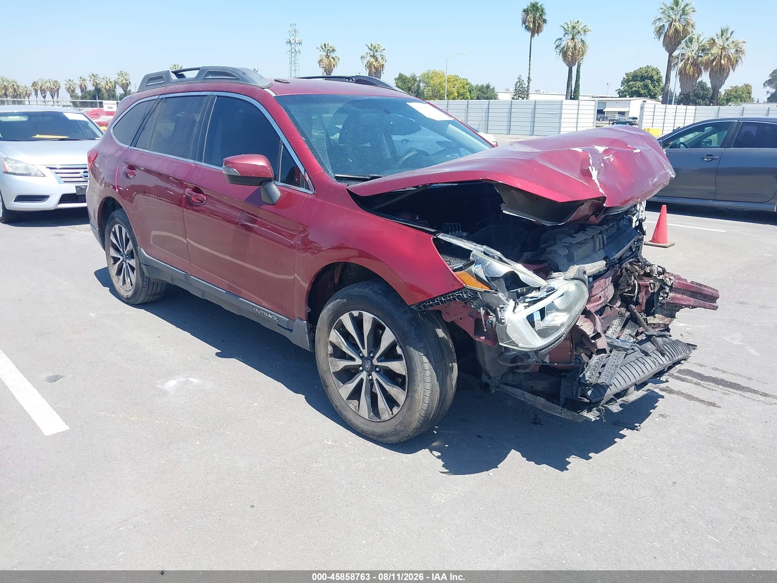 2015 Subaru Outback 2.5i Limited Burgundy vin: 4S4BSAJC3F3214081