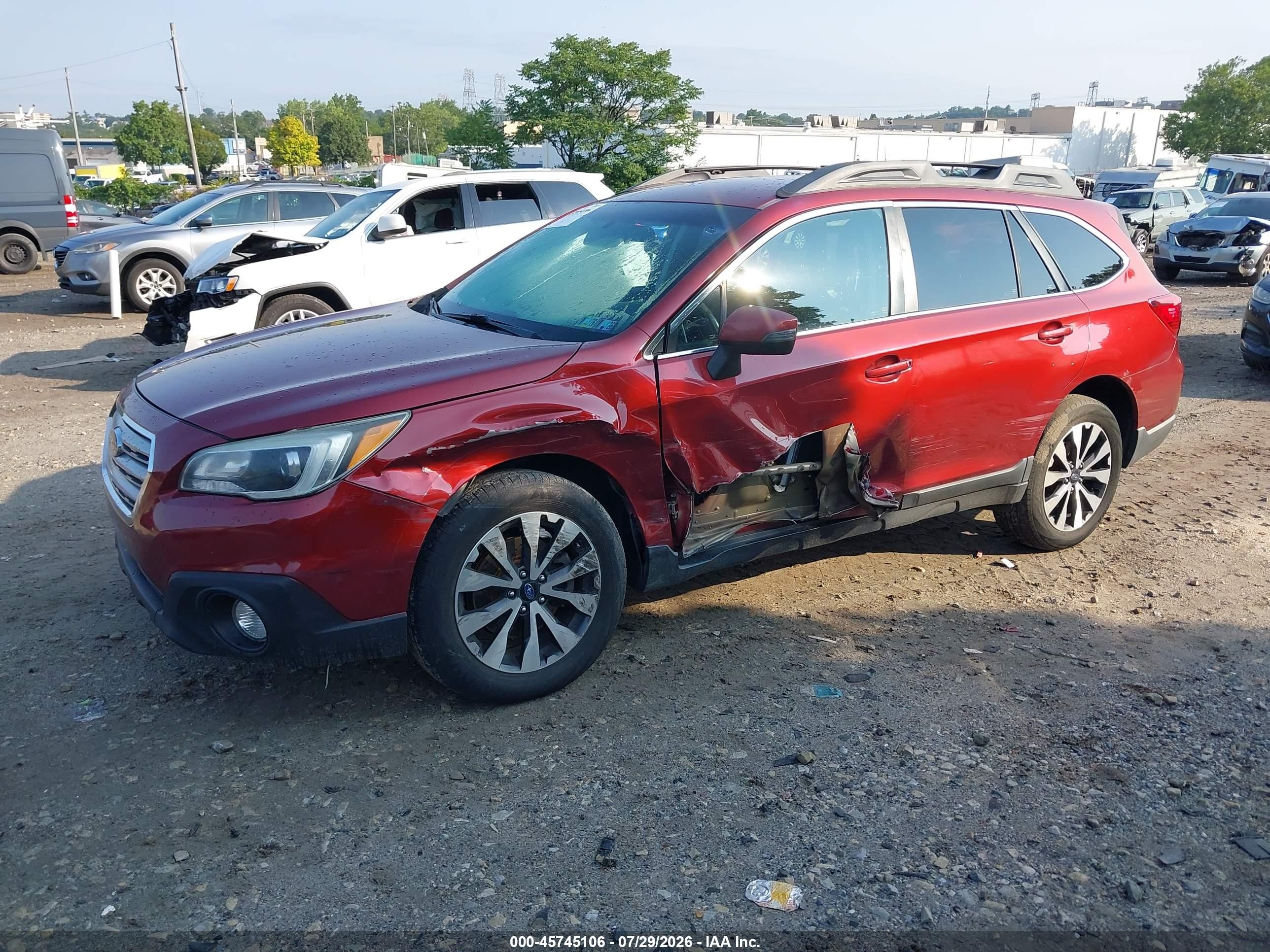 2015 Subaru Outback 2.5i Limited Burgundy vin: 4S4BSAJC4F3314142