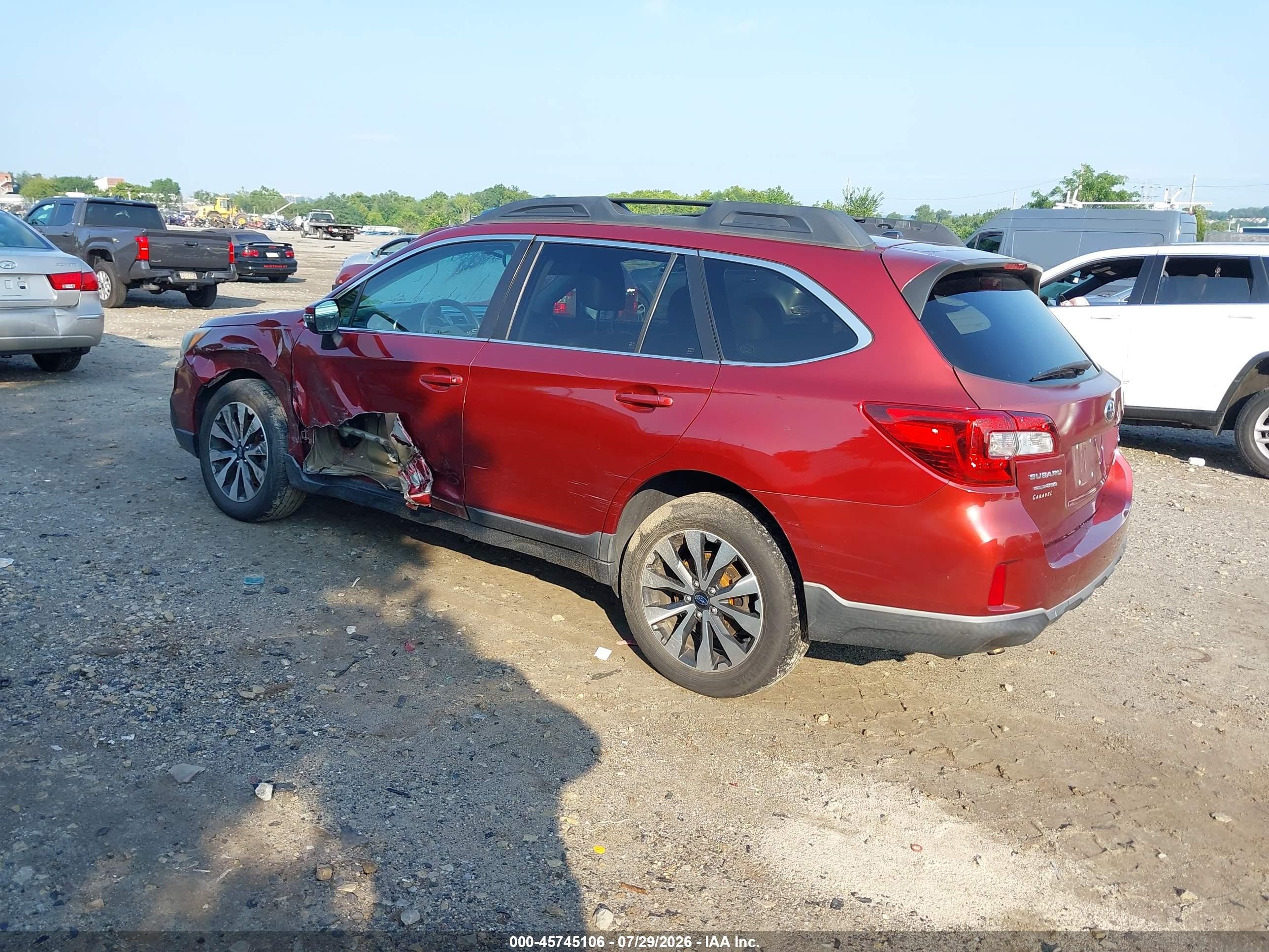 2015 Subaru Outback 2.5i Limited Burgundy vin: 4S4BSAJC4F3314142