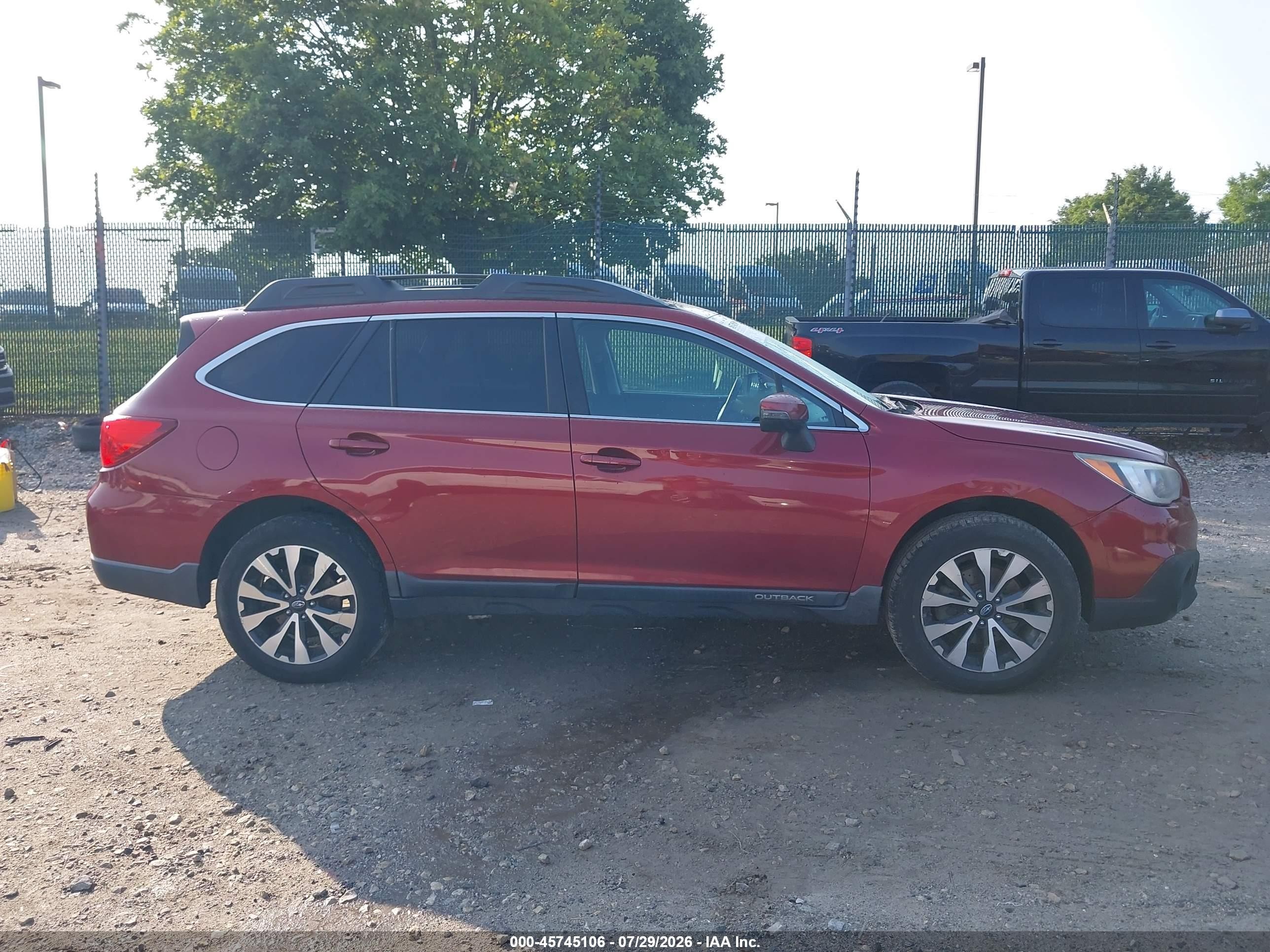 2015 Subaru Outback 2.5i Limited Burgundy vin: 4S4BSAJC4F3314142