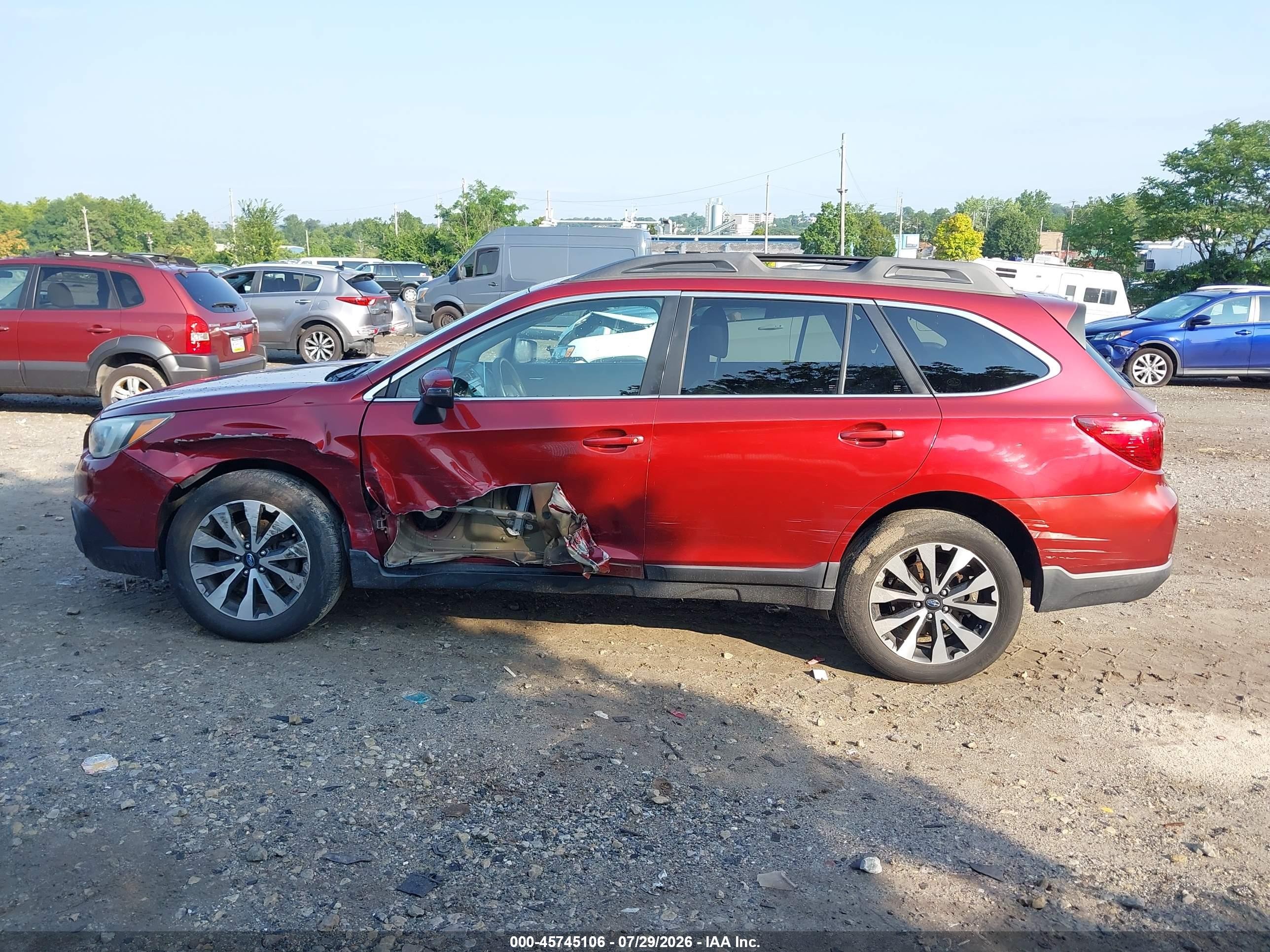 2015 Subaru Outback 2.5i Limited Burgundy vin: 4S4BSAJC4F3314142