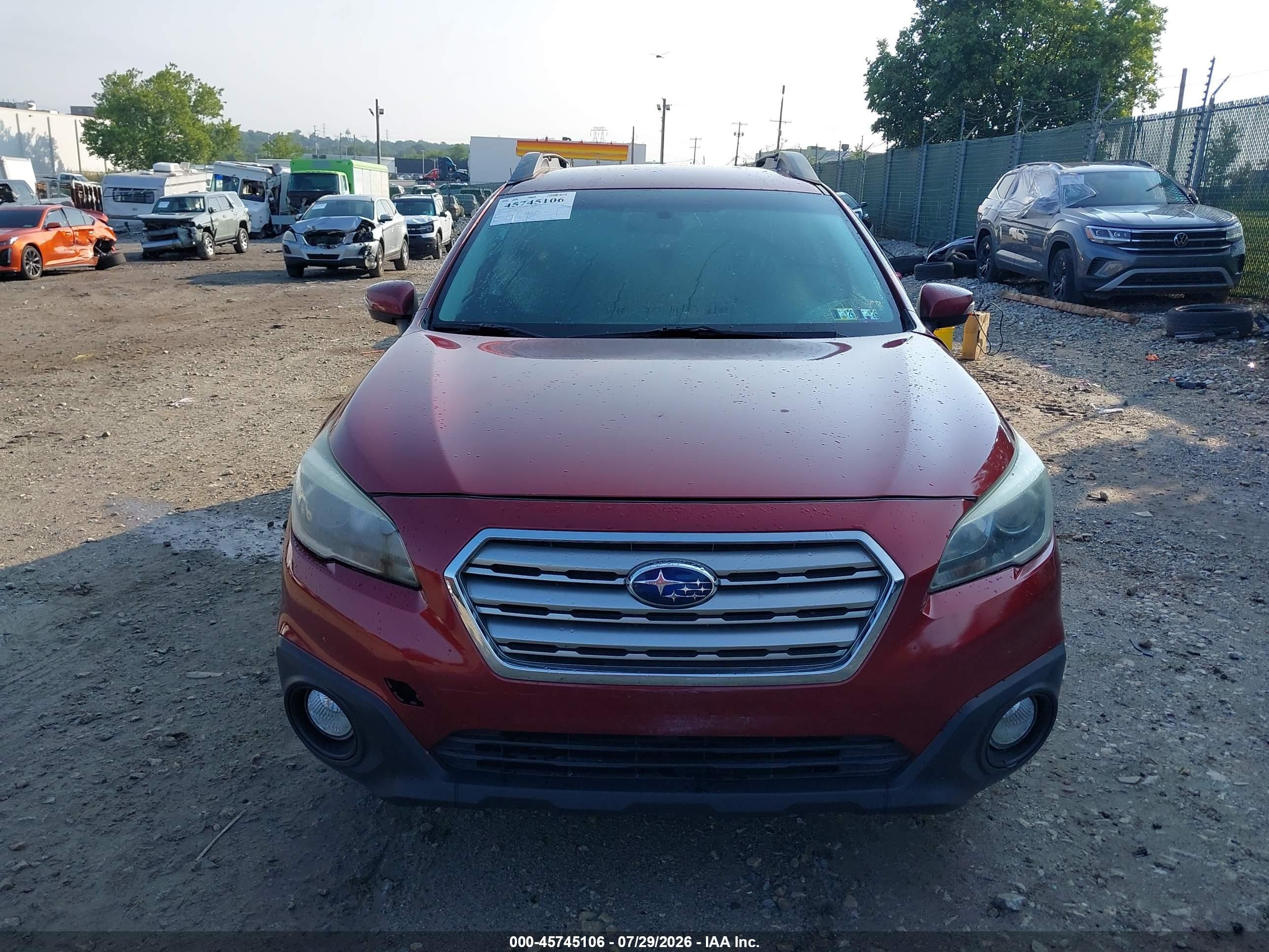 2015 Subaru Outback 2.5i Limited Burgundy vin: 4S4BSAJC4F3314142