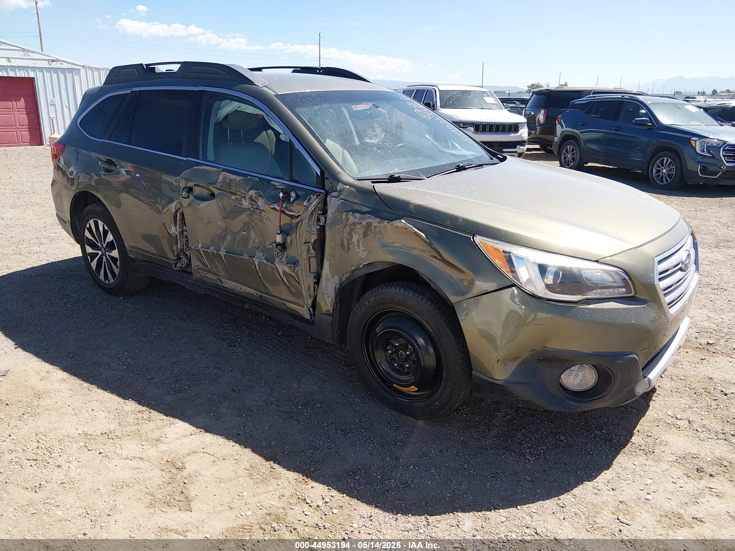 2016 Subaru Outback 2.5i Limited Зеленый vin: 4S4BSAJC7G3327520
