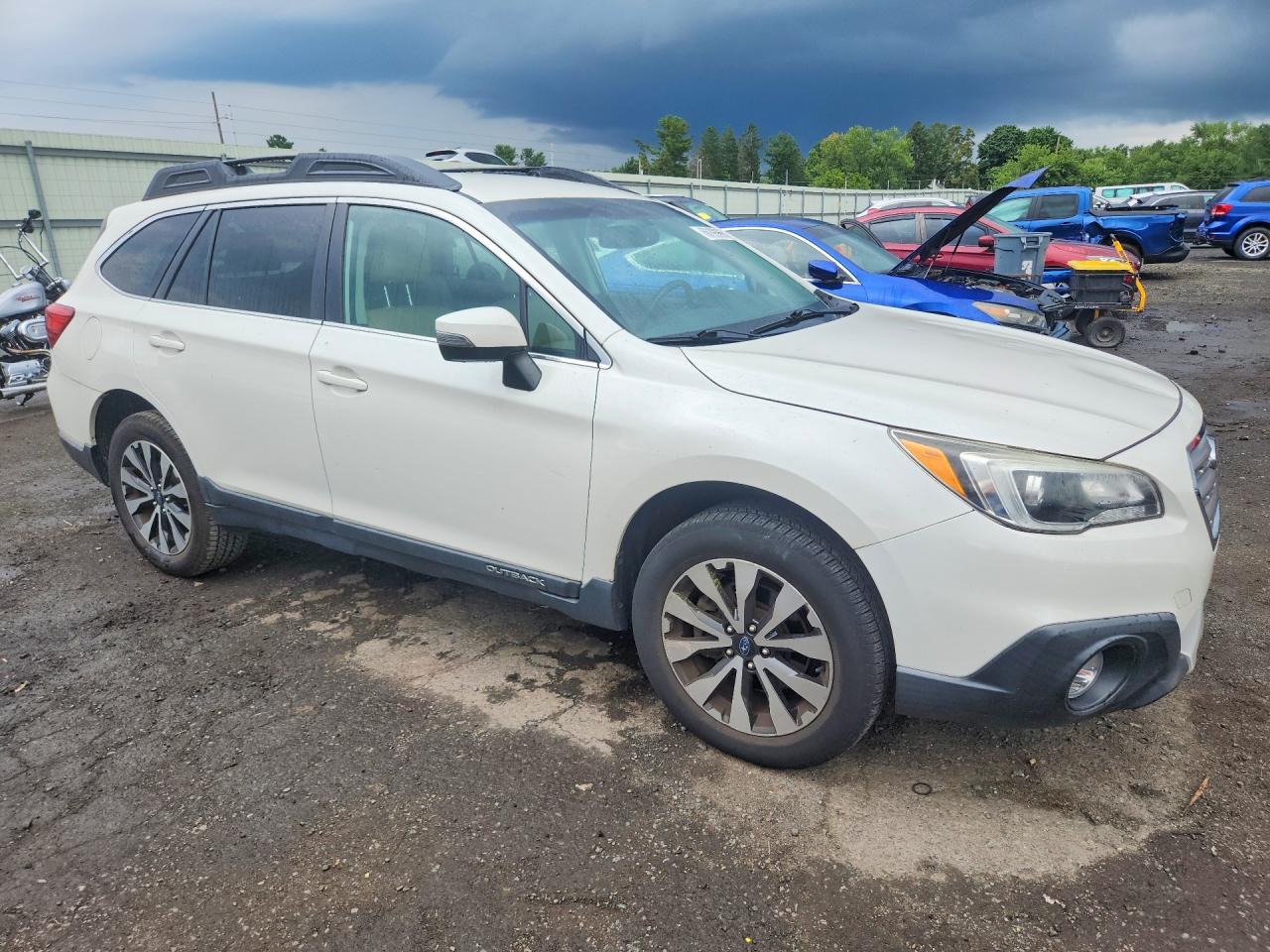 2015 Subaru Outback 2.5i Limited White vin: 4S4BSAJCXF3341488