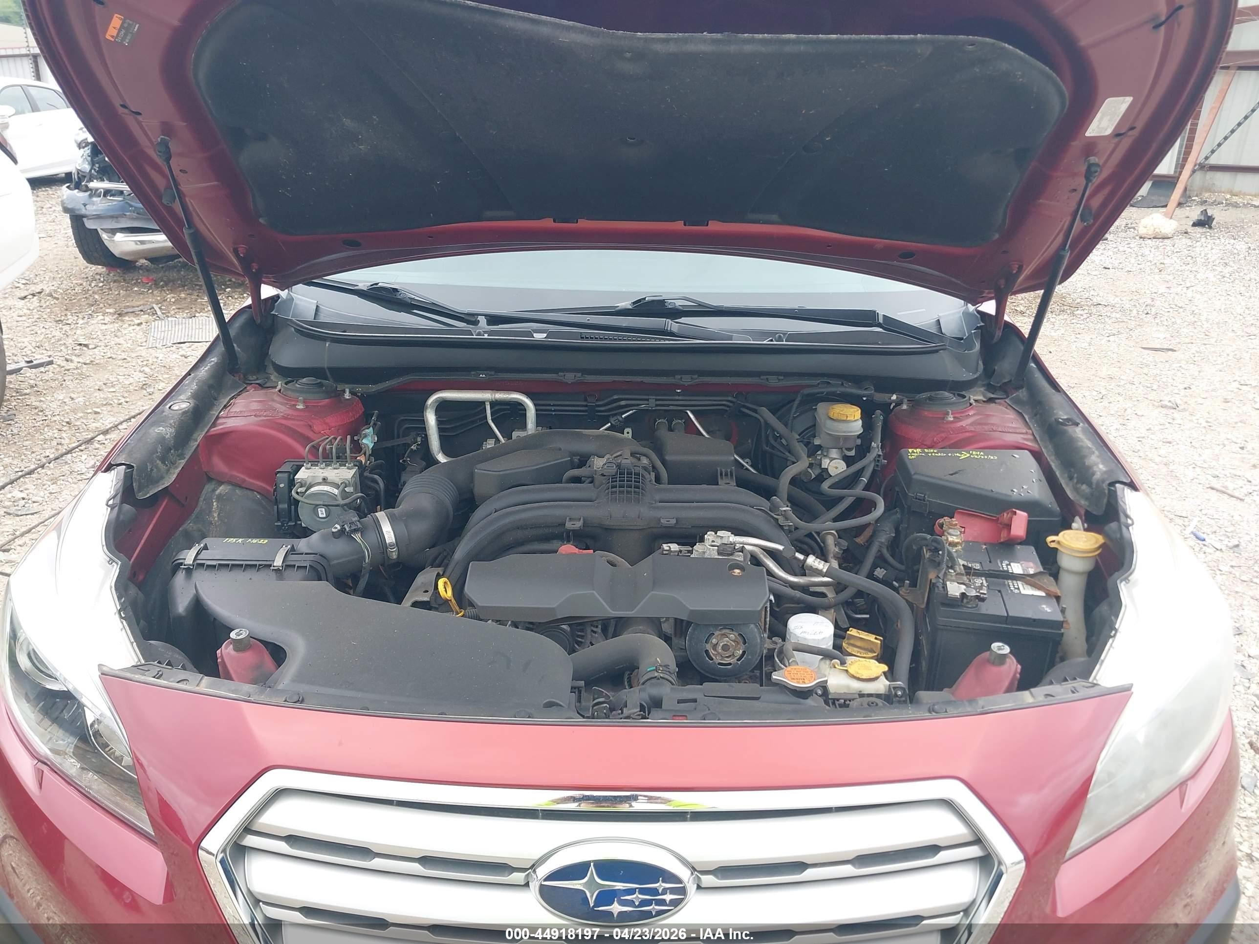2017 Subaru Outback 2.5i Limited Бордовый vin: 4S4BSAKC6H3214822