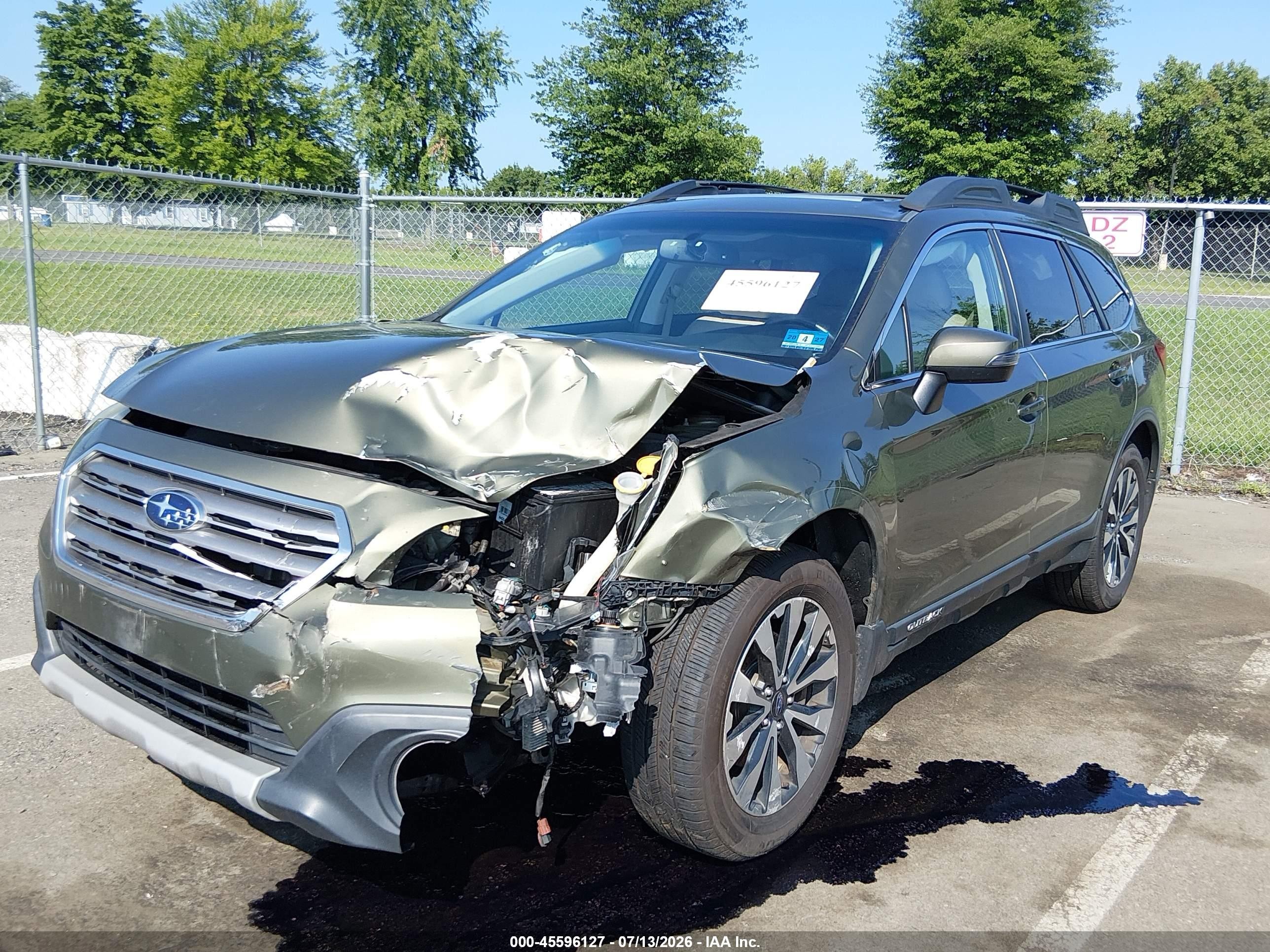 2015 Subaru Outback 2.5i Limited Green vin: 4S4BSALC0F3276020