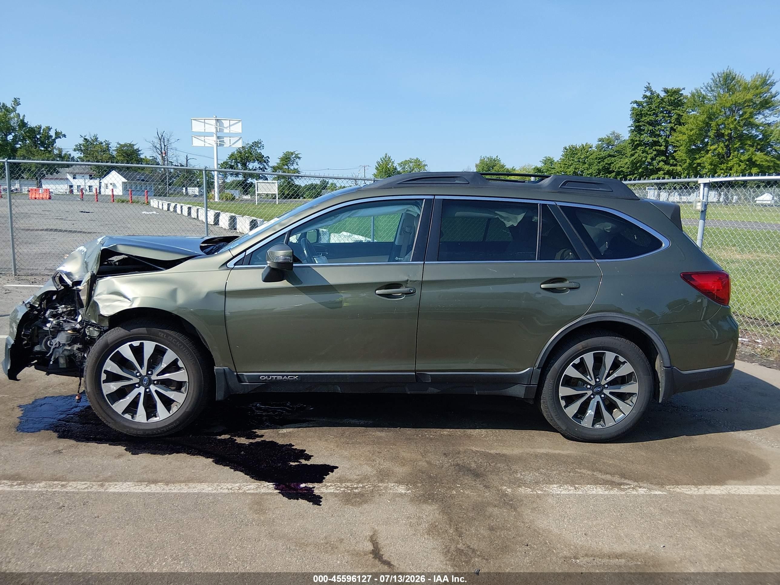 2015 Subaru Outback 2.5i Limited Green vin: 4S4BSALC0F3276020