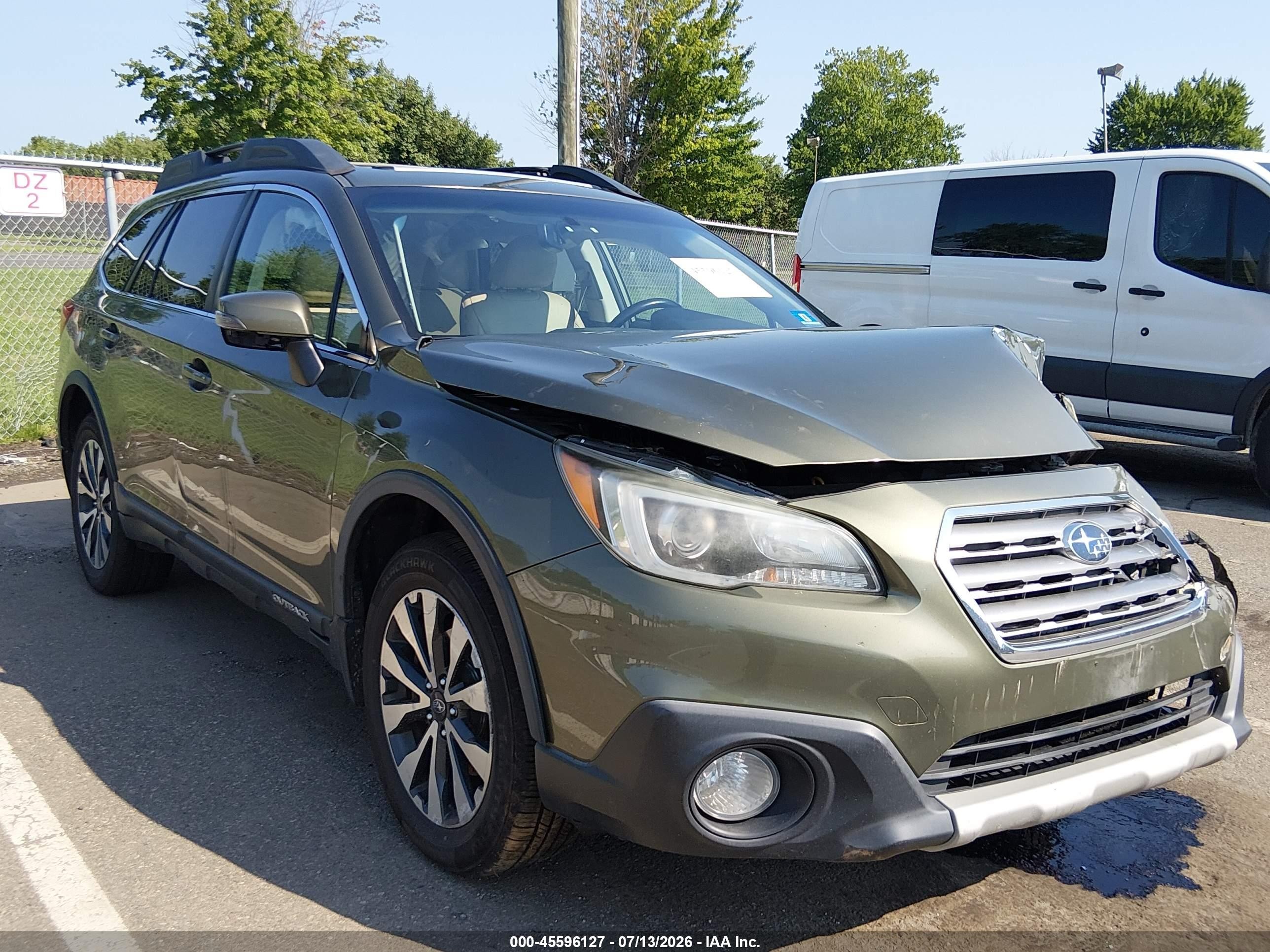 2015 Subaru Outback 2.5i Limited Green vin: 4S4BSALC0F3276020