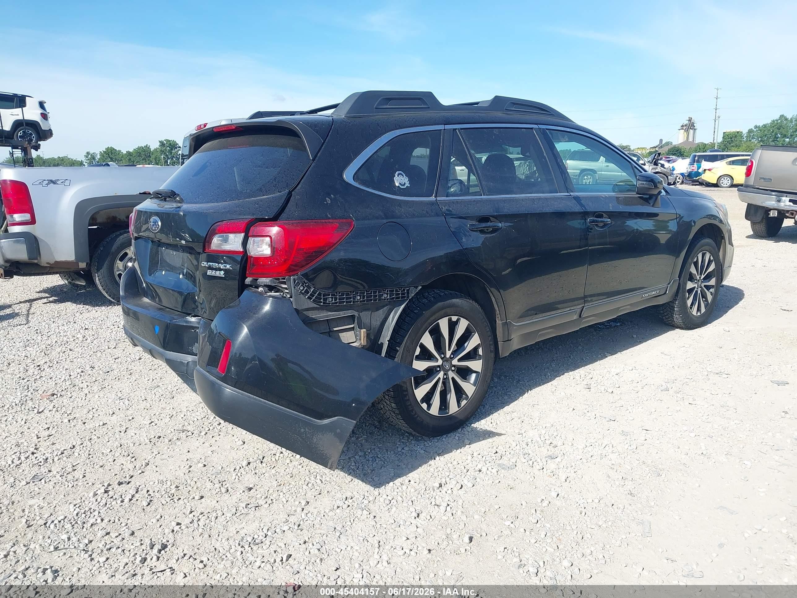 2015 Subaru Outback 2.5i Limited Black vin: 4S4BSALC2F3279663