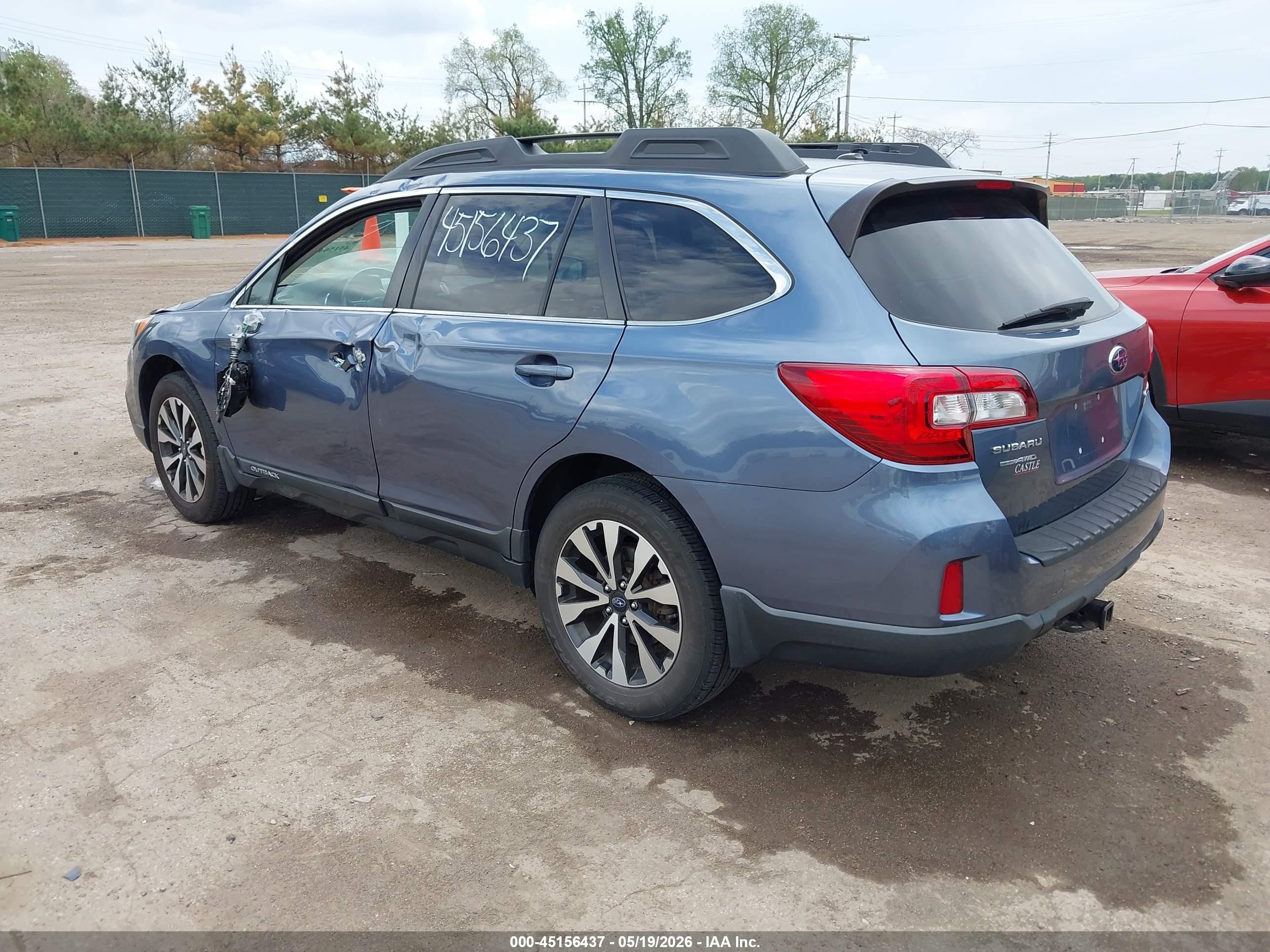 2015 Subaru Outback 2.5i Limited Blue vin: 4S4BSALC3F3310077