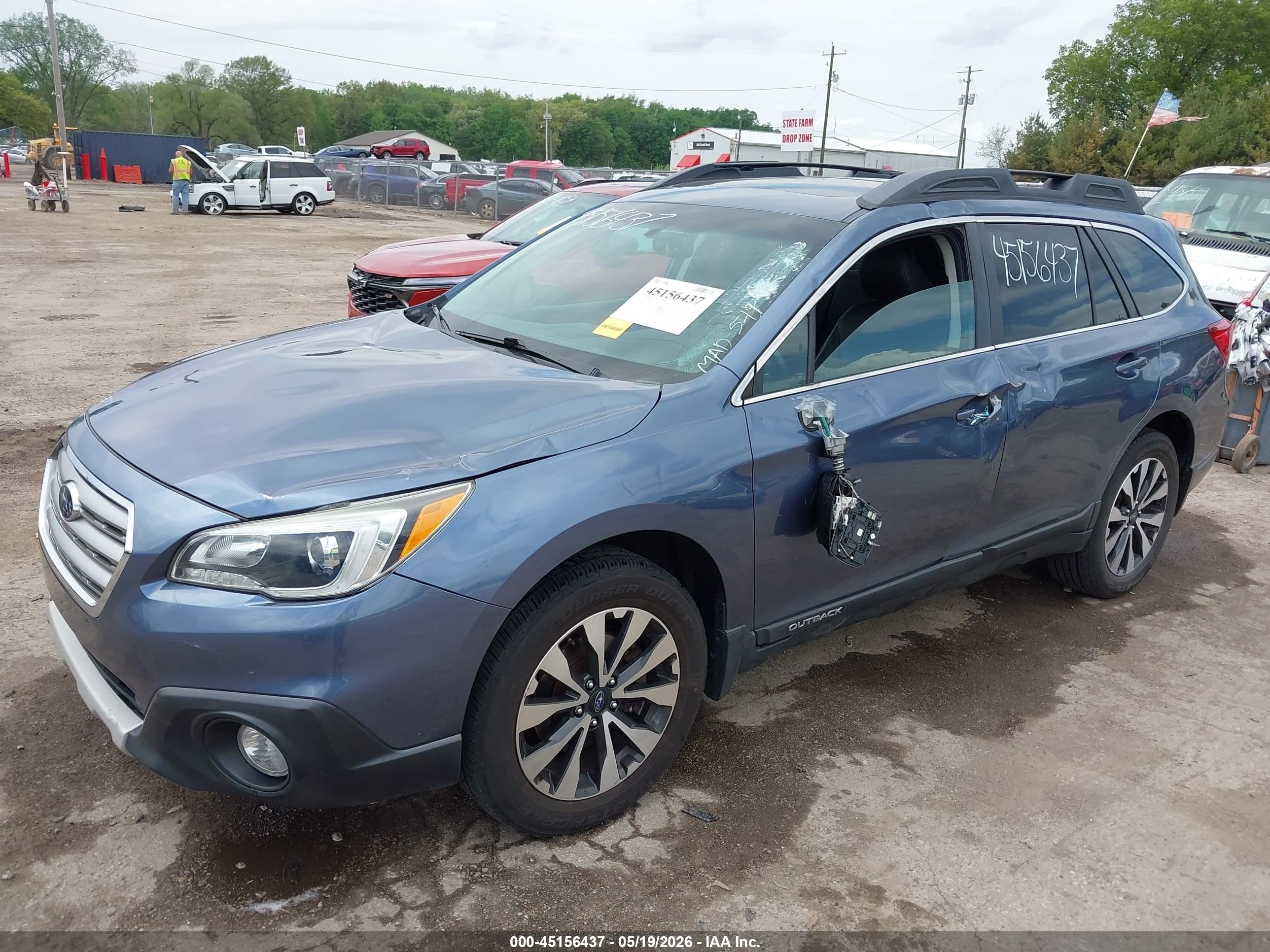 2015 Subaru Outback 2.5i Limited Blue vin: 4S4BSALC3F3310077