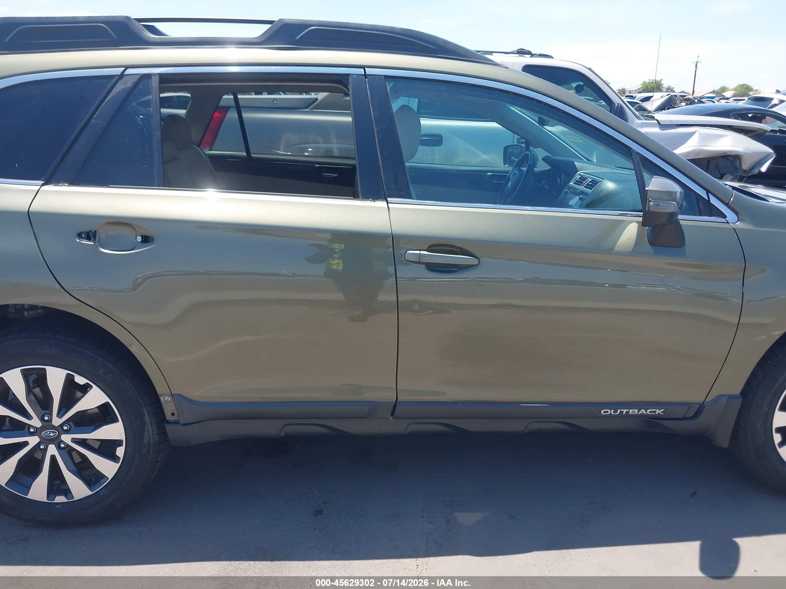 2015 Subaru Outback 2.5i Limited Green vin: 4S4BSALC6F3256628