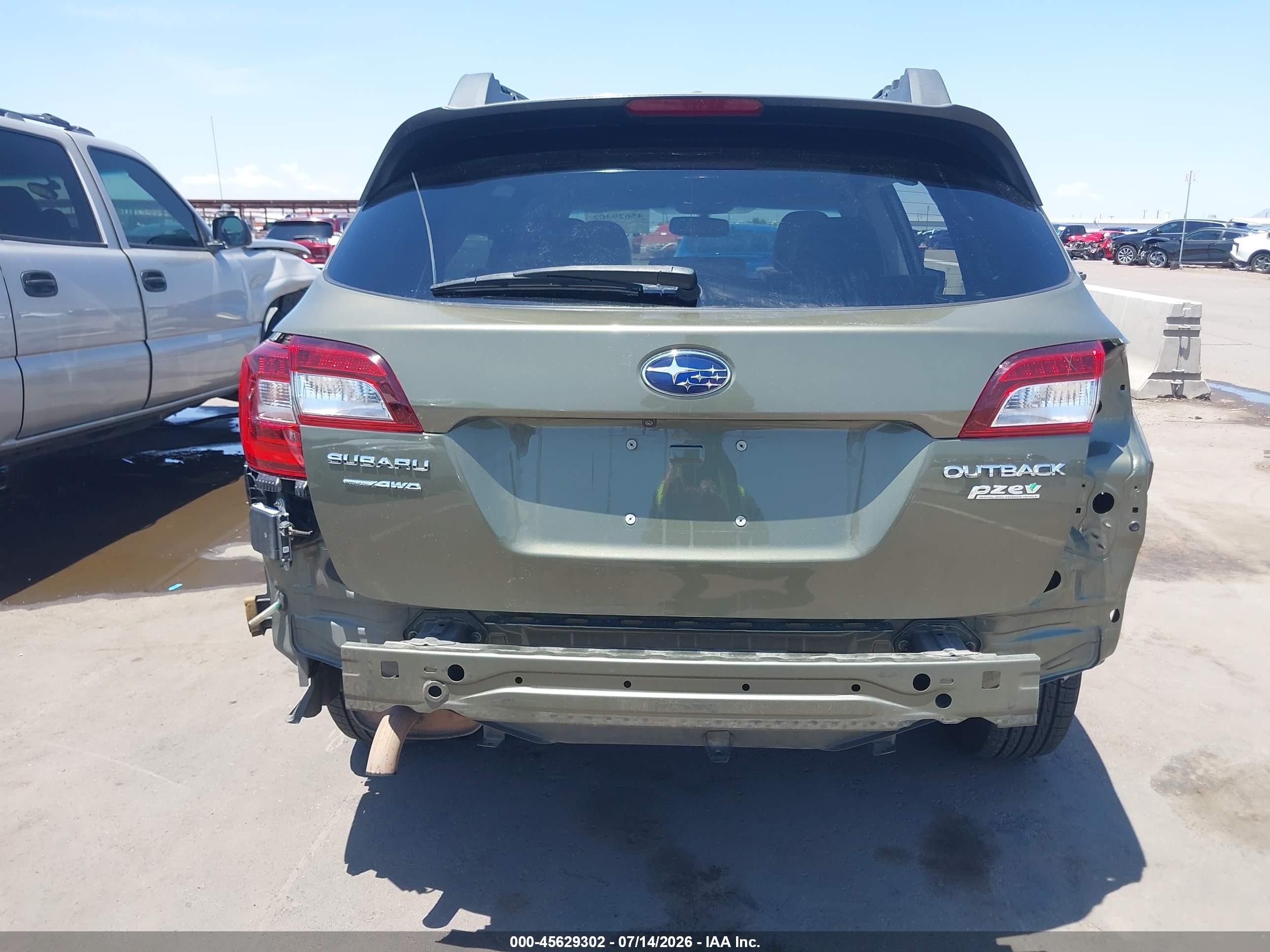 2015 Subaru Outback 2.5i Limited Green vin: 4S4BSALC6F3256628