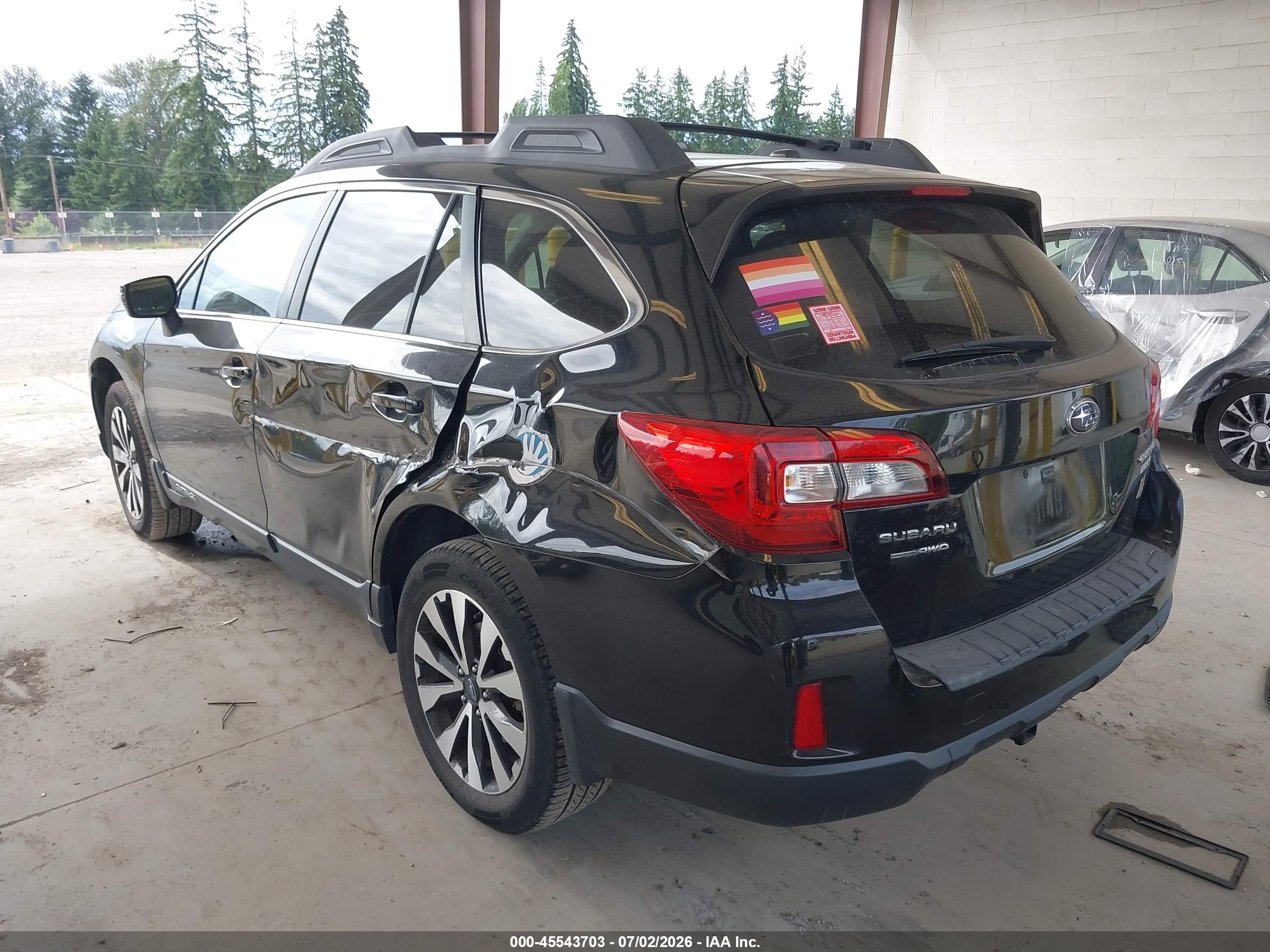 2015 Subaru Outback 2.5i Limited Black vin: 4S4BSALC9F3320239