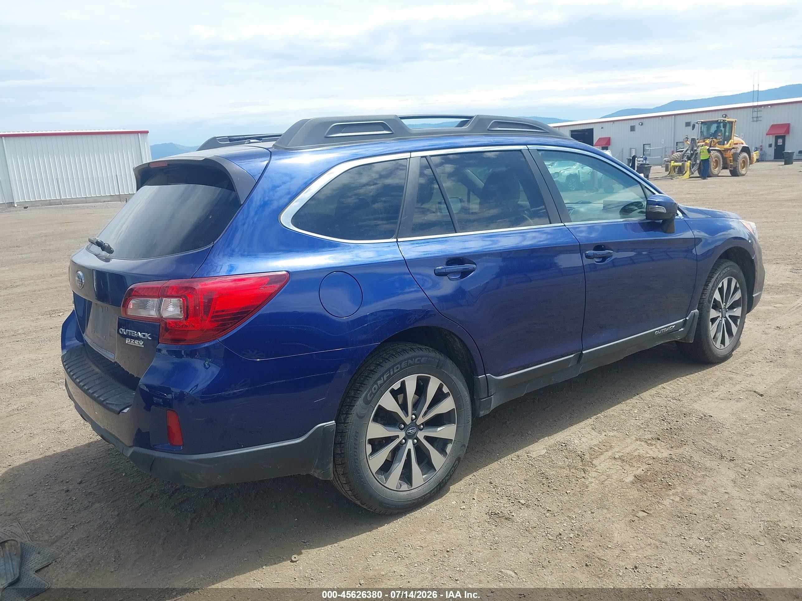2015 Subaru Outback 2.5i Limited Blue vin: 4S4BSALCXF3217301